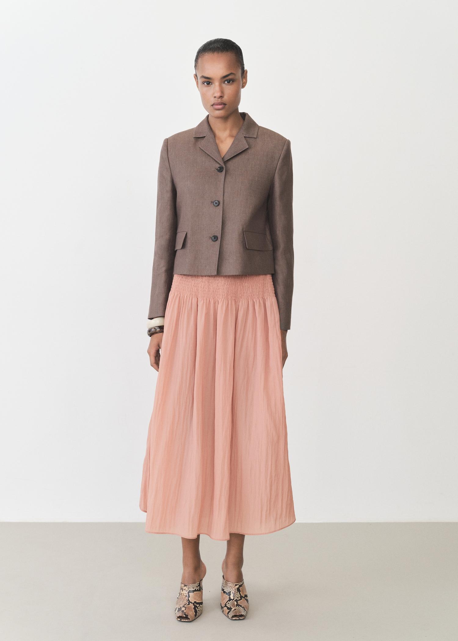Gathered midi-skirt with panels - Women | MANGO USA Product Image