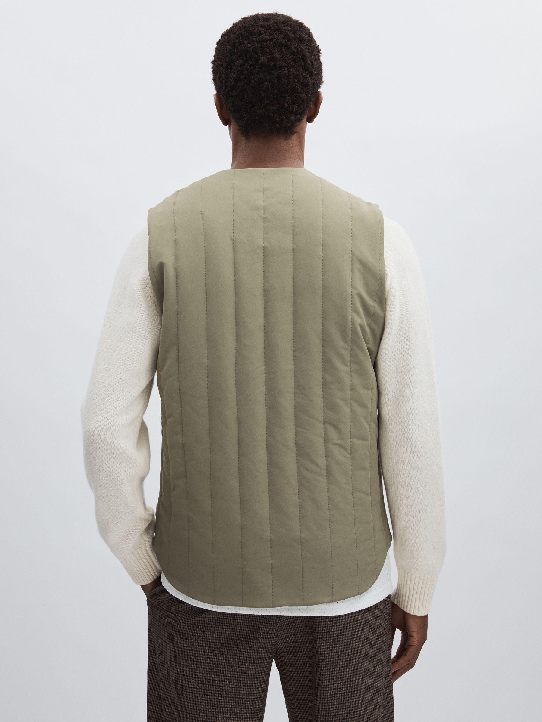 Les Deux Quilted Technical Gilet in Green Product Image