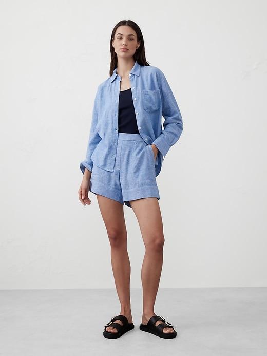 Linen-Blend Pull-On Short Product Image