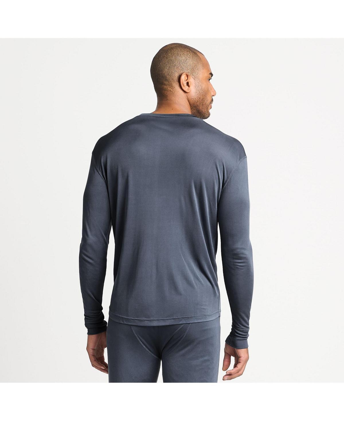 Men's Lands' End Silk Long Underwear Top, Size: Large, Black Product Image