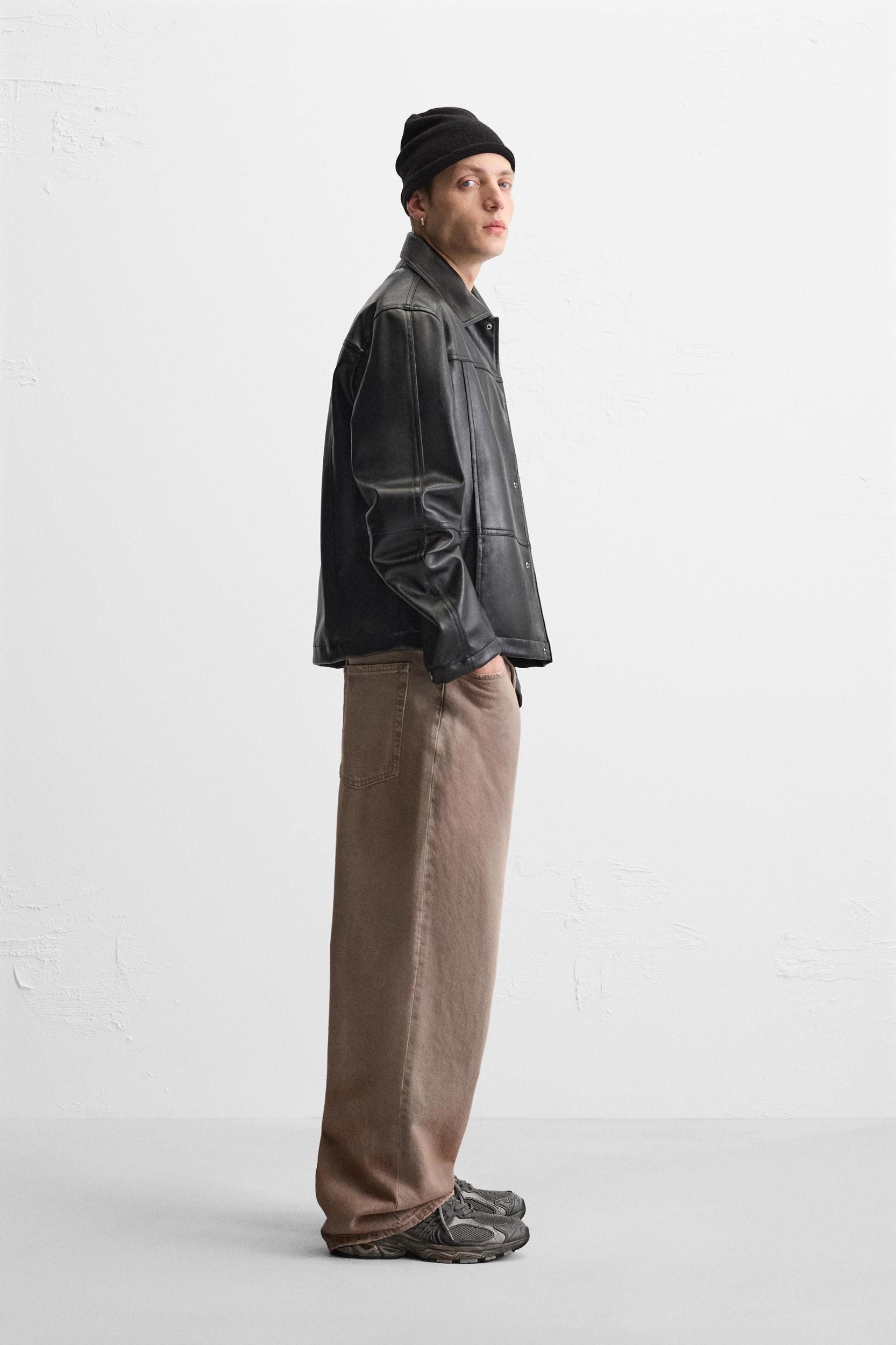FAUX LEATHER OVERSHIRT Product Image