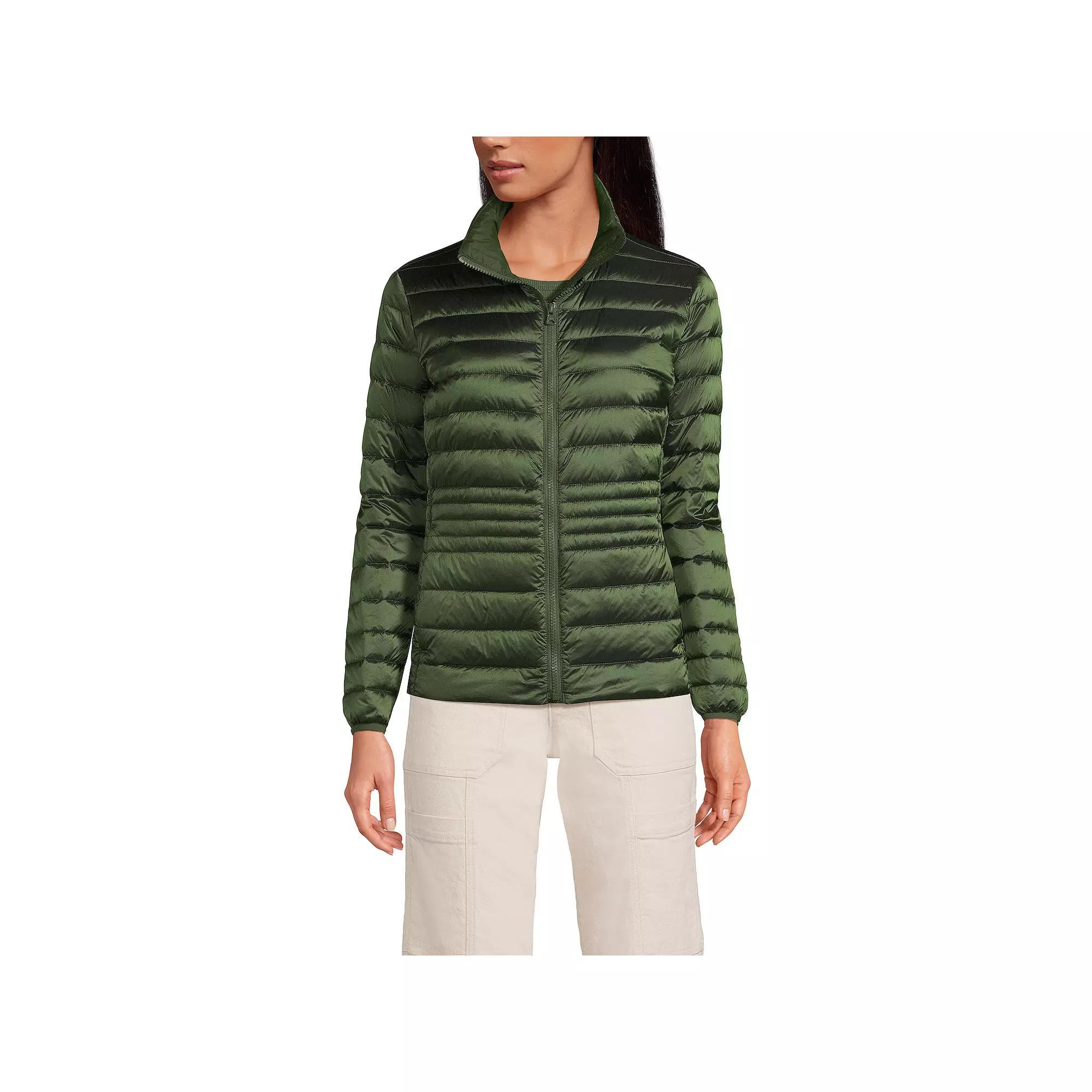 Petite Lands' End Wanderweight Down Puffer Jacket, Women's, Size: Small Petite, Estate Green Shine Product Image