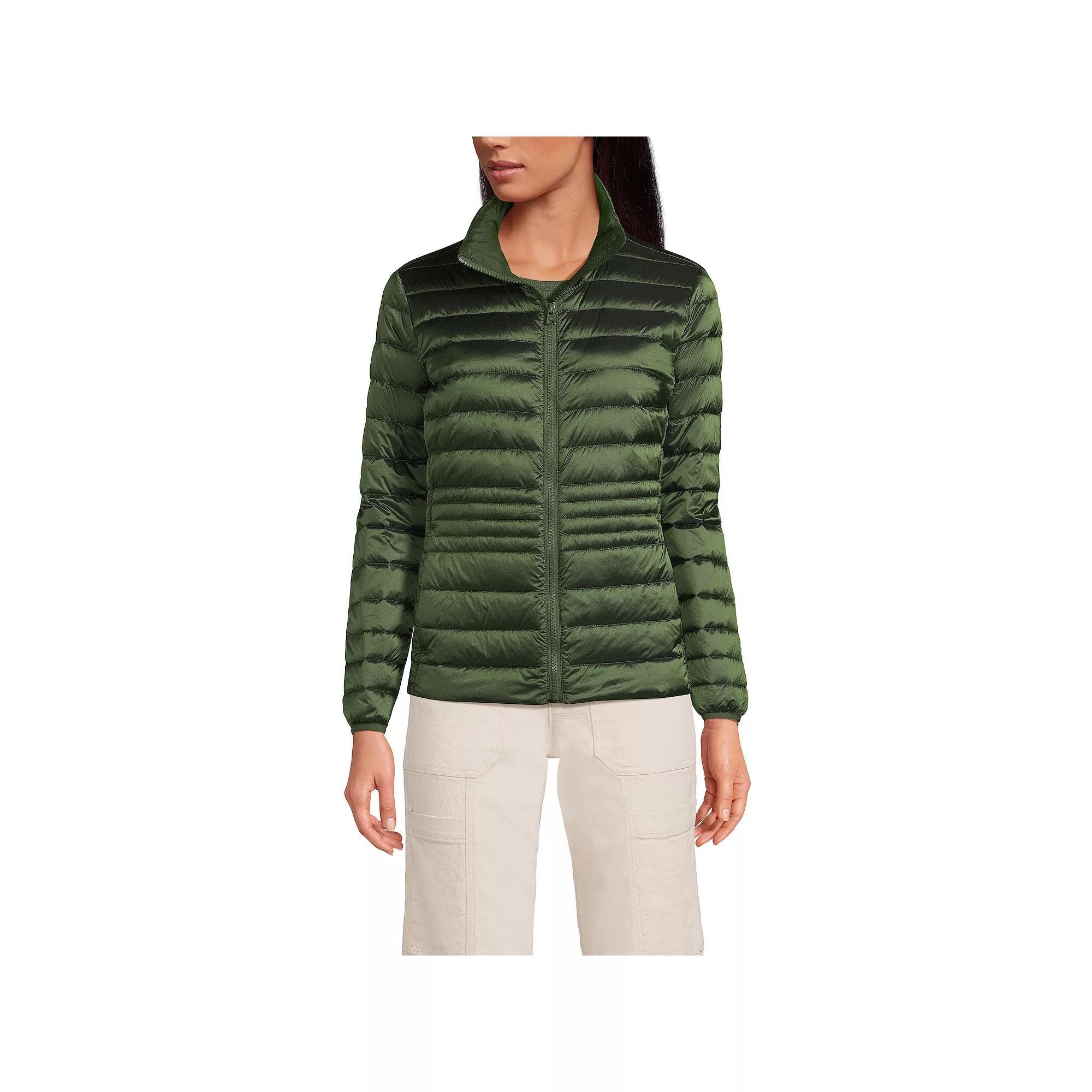 Petite Lands' End Wanderweight Down Puffer Jacket, Women's, Size: Small Petite, Estate Green Shine Product Image