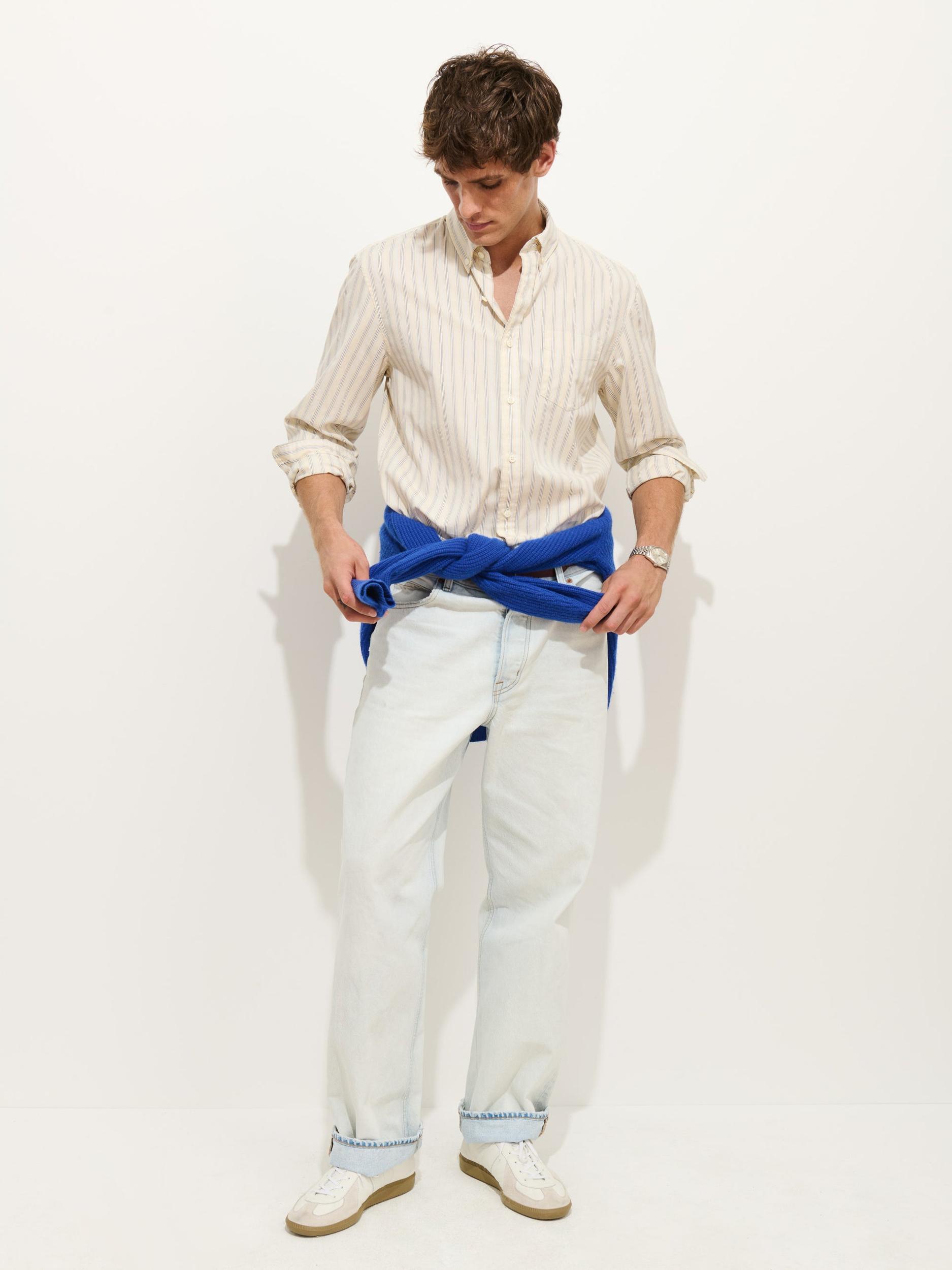 Mill Striped Shirt In Cotton Poplin Product Image