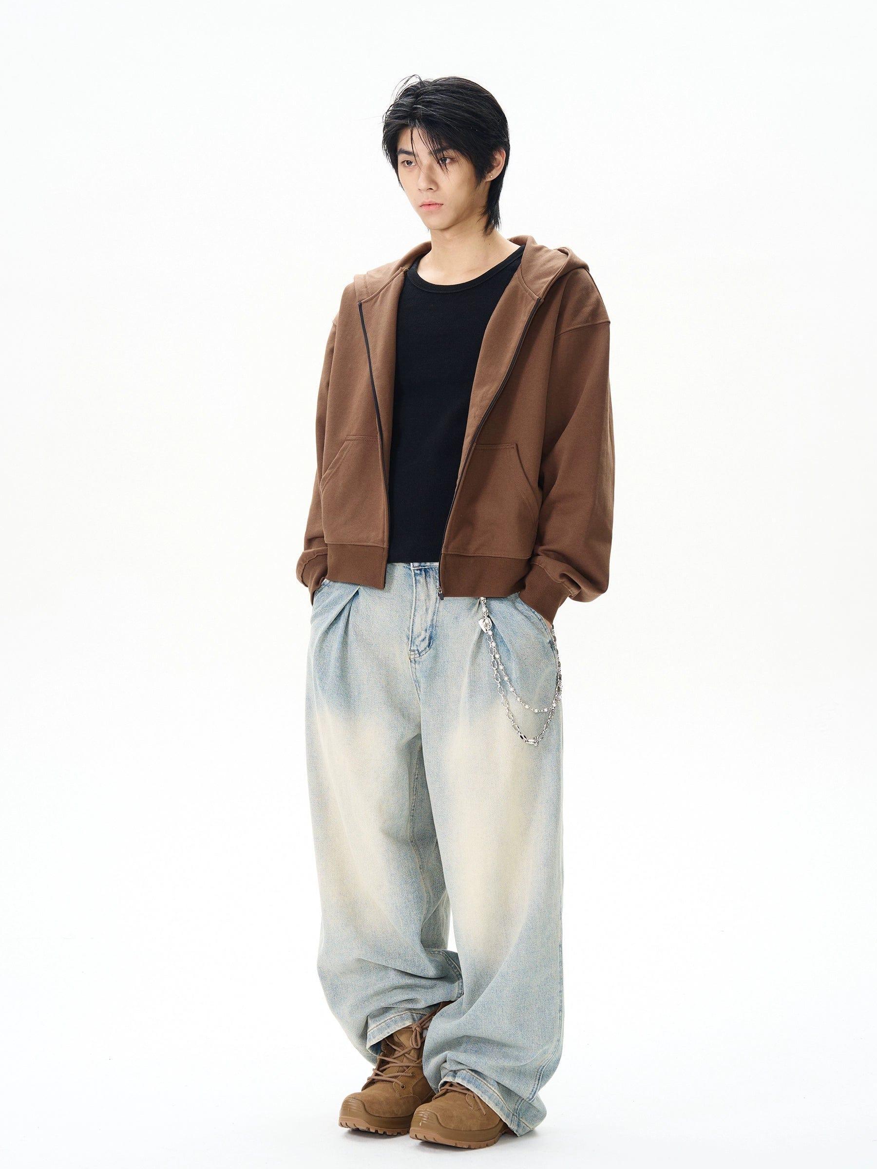 RT No. 12149 BLUE PLEATED DENIM JEANS Product Image