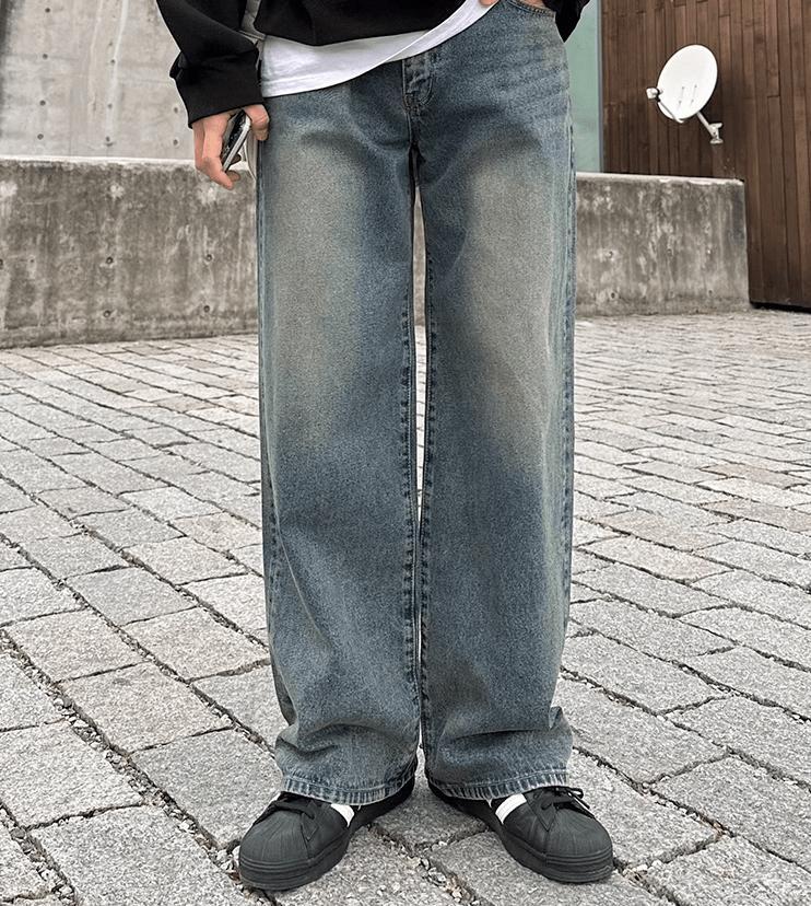 RT No. 9405 DENIM WIDE STRAIGHT JEANS Product Image