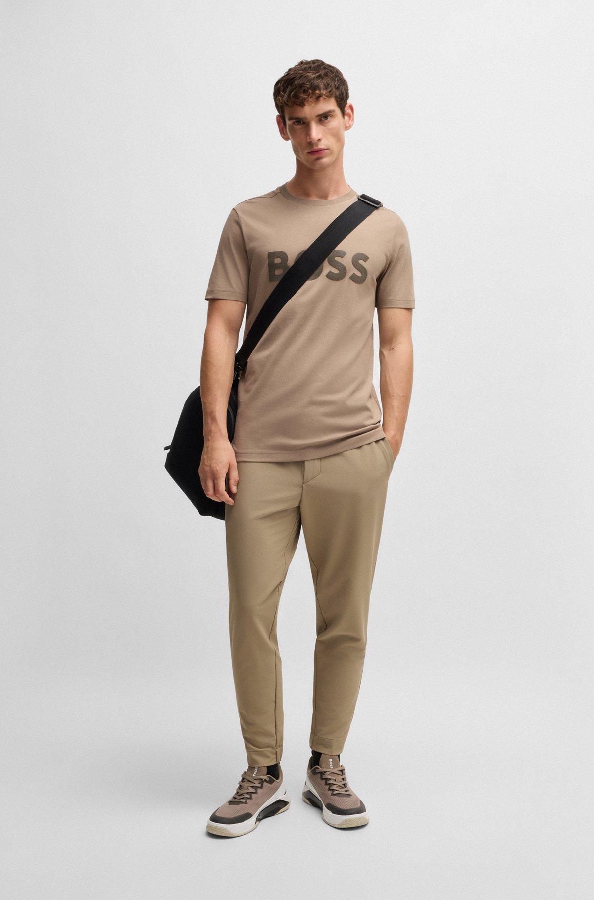 Cotton-jersey T-shirt with mirror-effect logo print Product Image