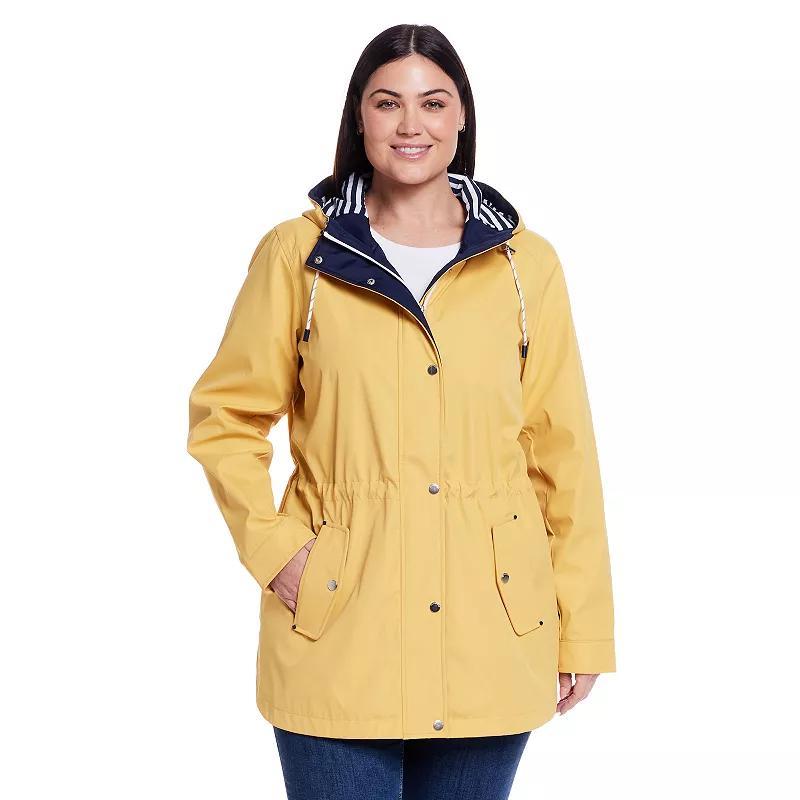 Plus Size Weathercast Hooded Nautical Anorak Jacket, Women's, Size: 1XL, Blue Product Image