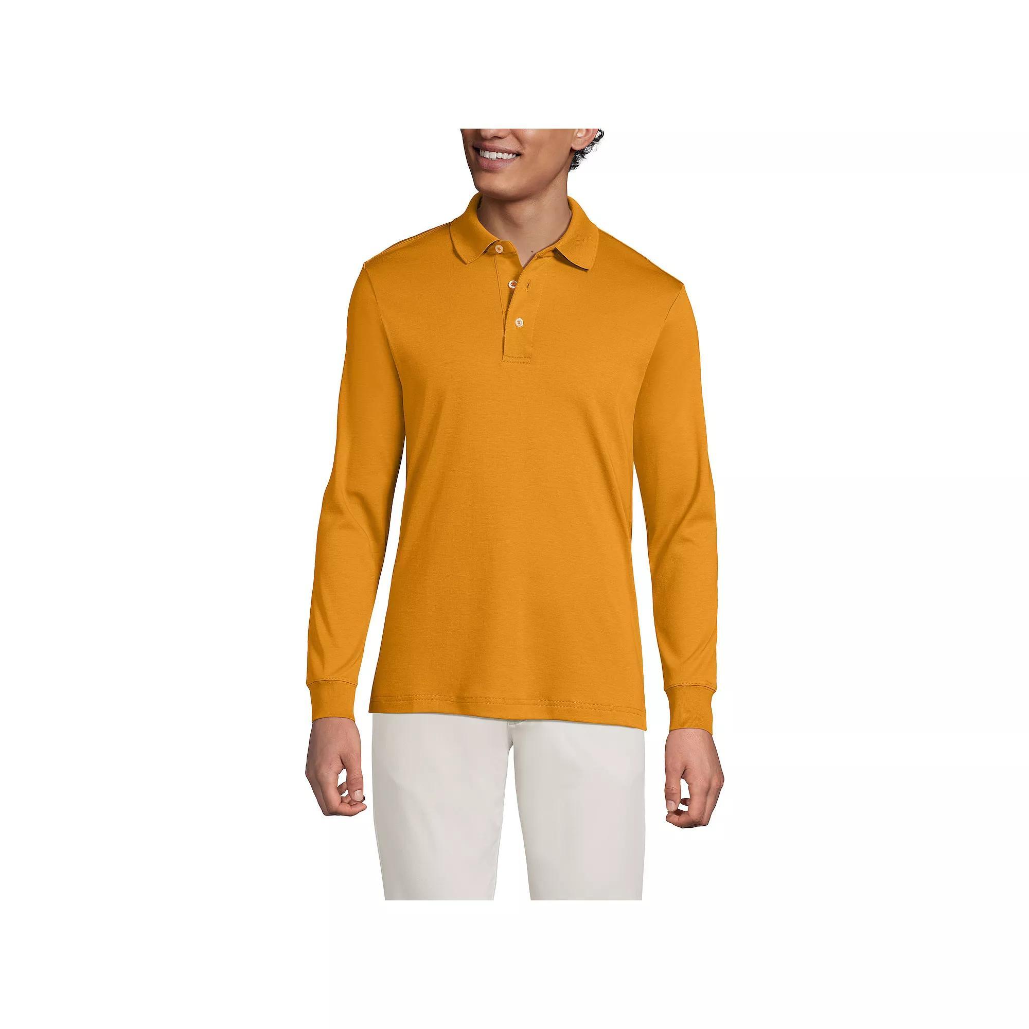 Men's Lands' End Soft Supima Polo, Size: Medium, Vintage Amber Product Image