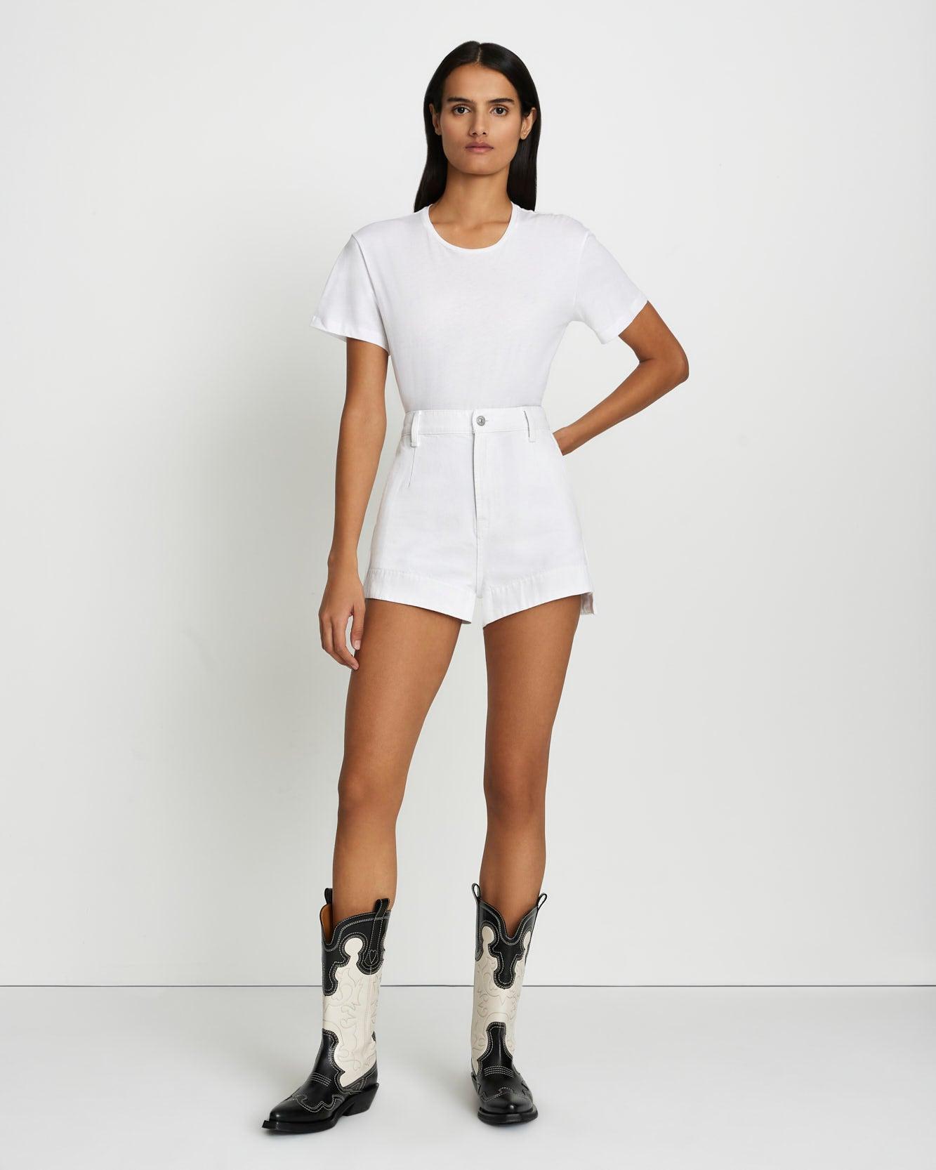 Tailored Slouchy Denim Shorts Product Image