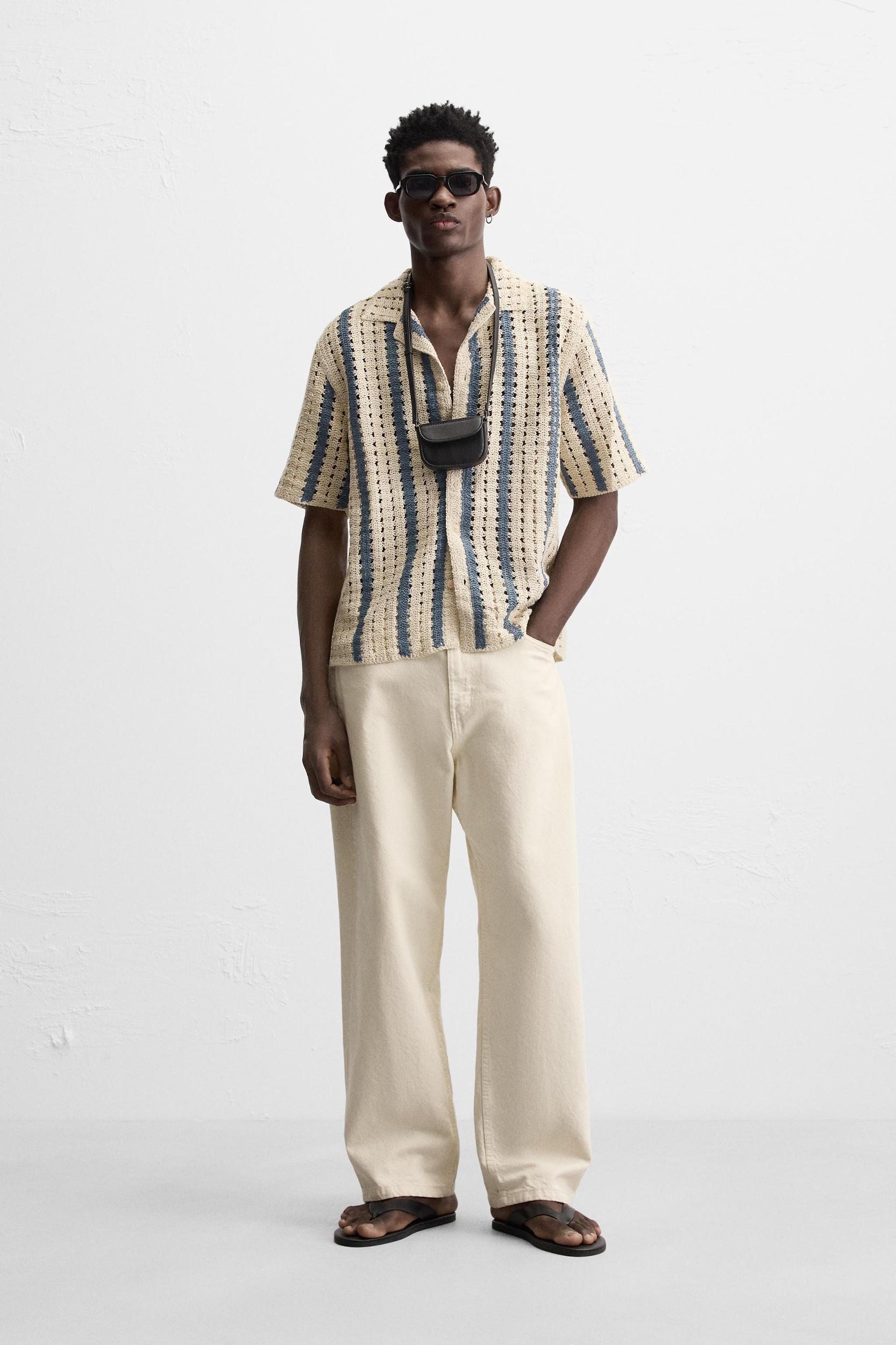 CROCHET TEXTURED SHIRT Product Image
