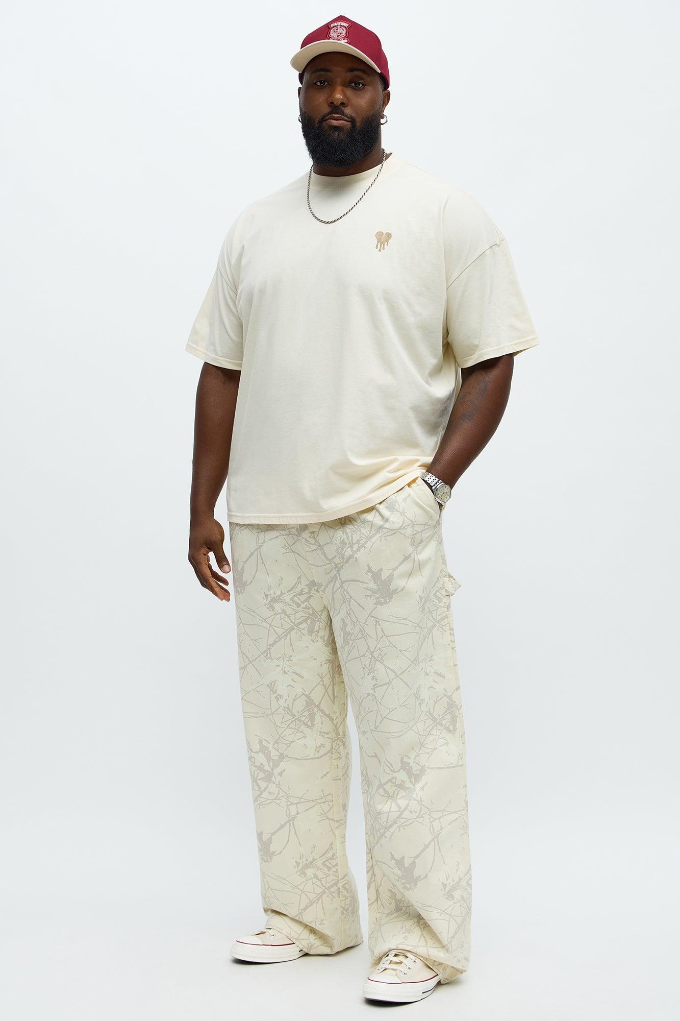 Straight Woodland Mirage Carpenter Pants  - Cream Product Image
