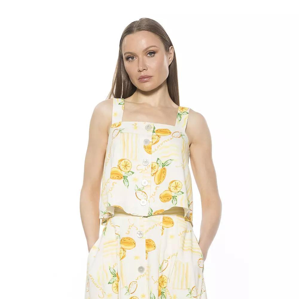 Women's ALEXIA ADMOR Elena Button Down Trapeze Tank Top, Size: 6, Light Blue Product Image