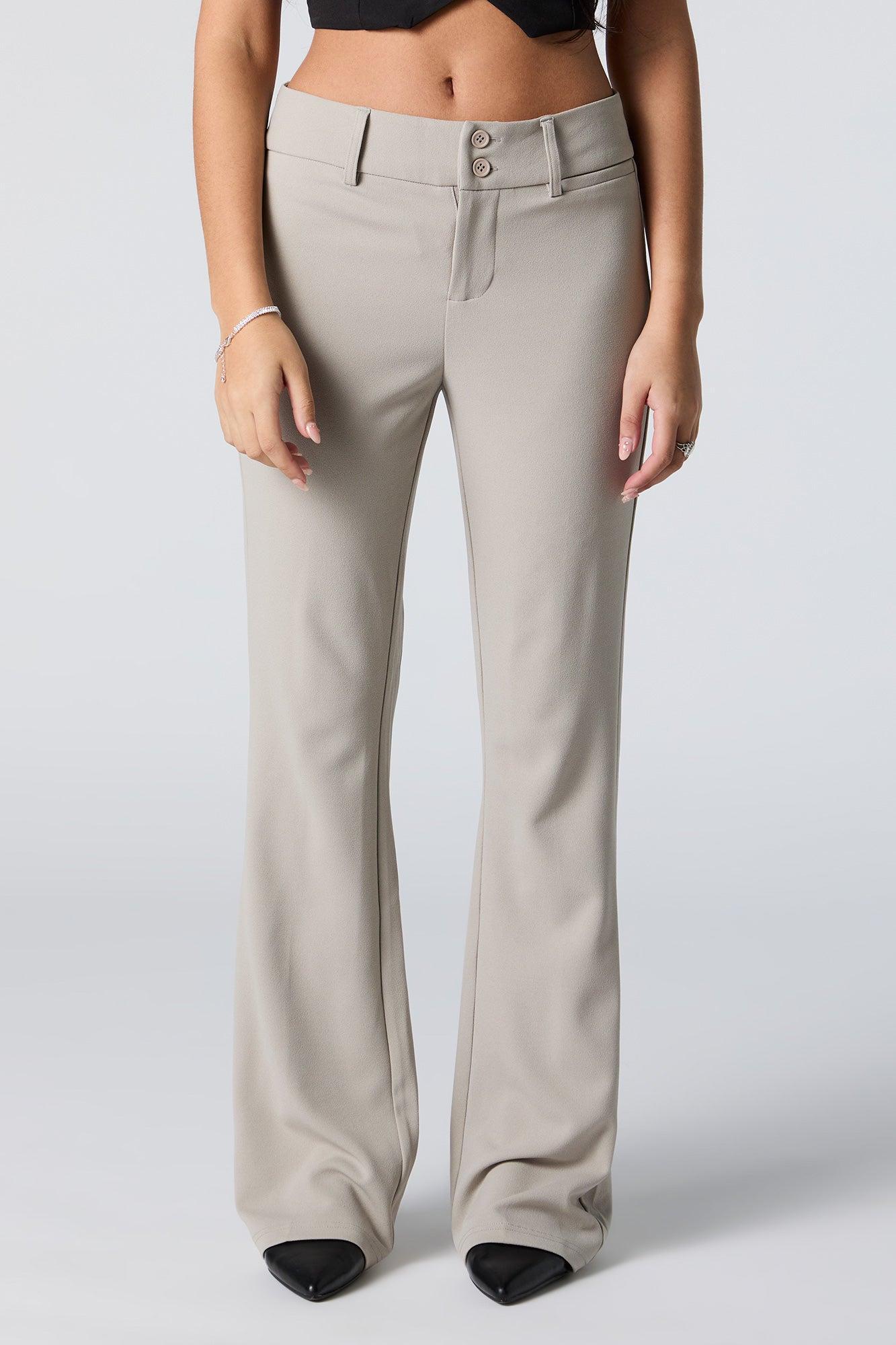 Crepe Mid Rise Flare Dress Pant Female Product Image