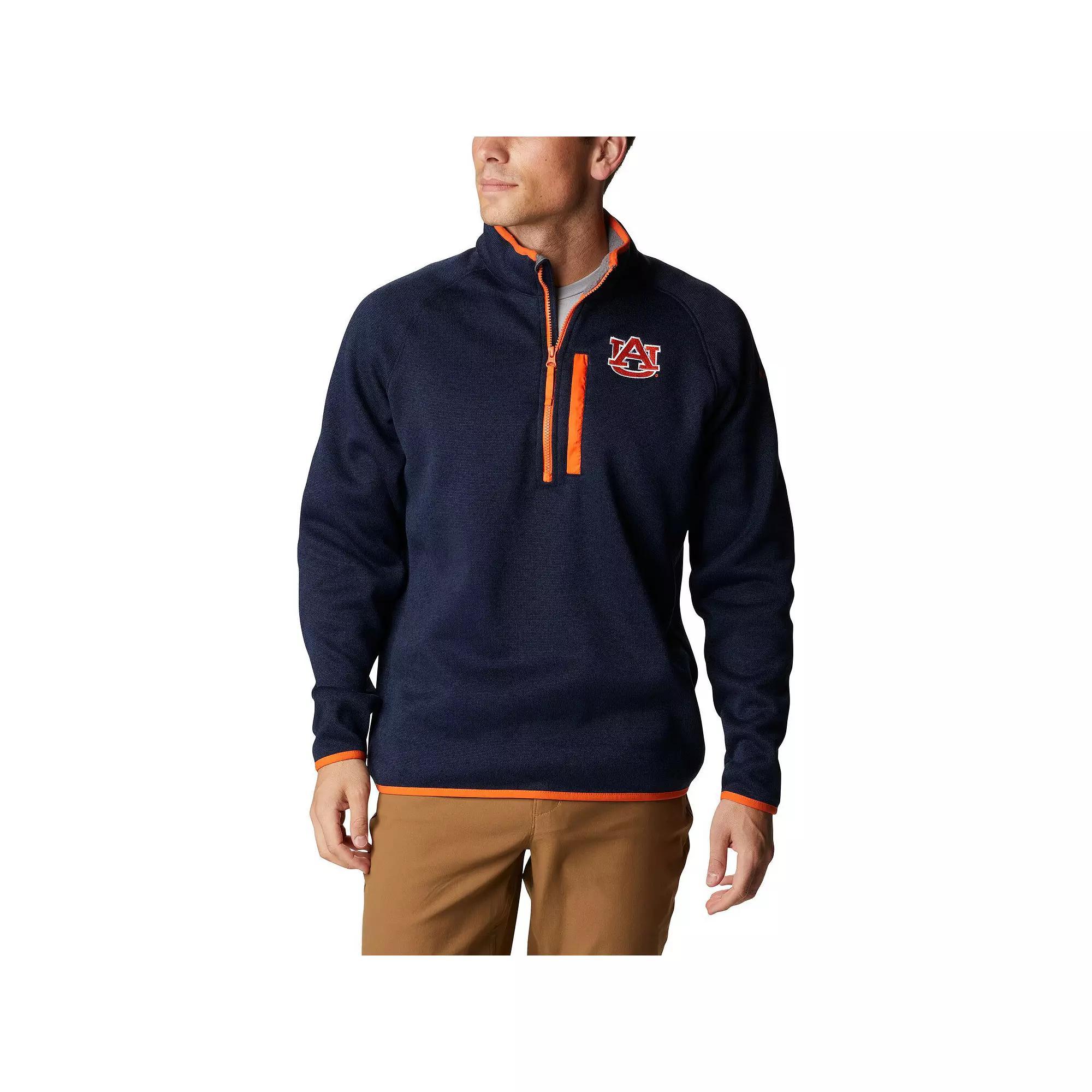 Mens Columbia Auburn Tigers Canyon Point Omni-Shield Raglan Half-Zip Top Blue Product Image