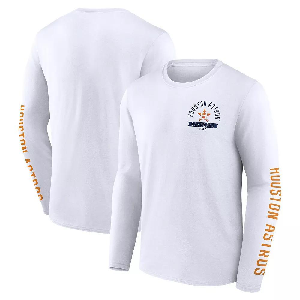 Men's Fanatics White Houston Astros Press Box Long Sleeve T-Shirt, Size: 4XL Product Image