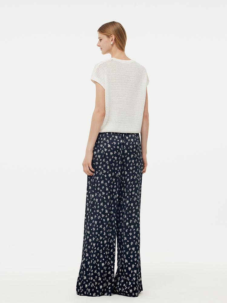Linen Cotton Sequins Women Open-Knit Top Product Image