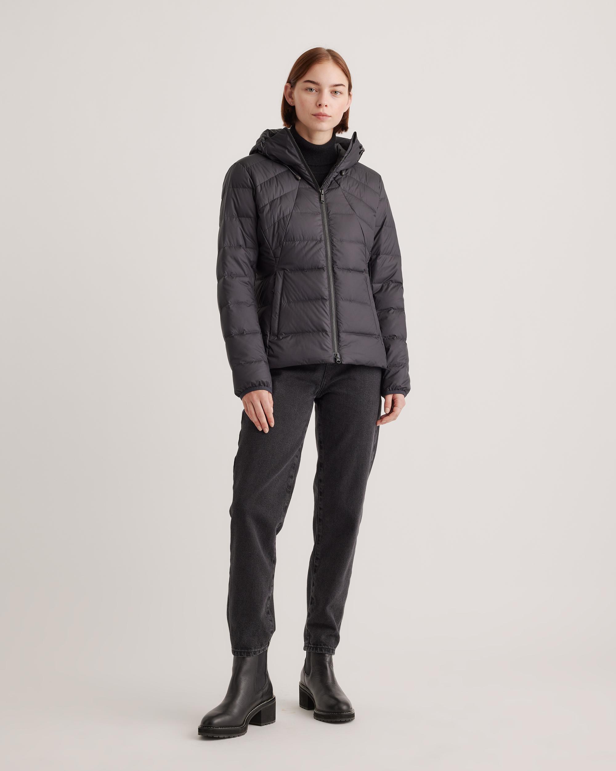 Quince | Women's Lightweight Down Packable Puffer Hooded Jacket Size XL, Recycled Polyester Product Image
