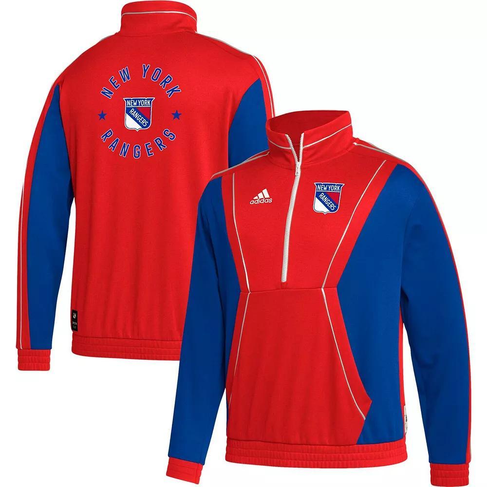 Men's adidas Red New York Rangers Team Classics Half-Zip Jacket, Size: XL, Ran Red Product Image
