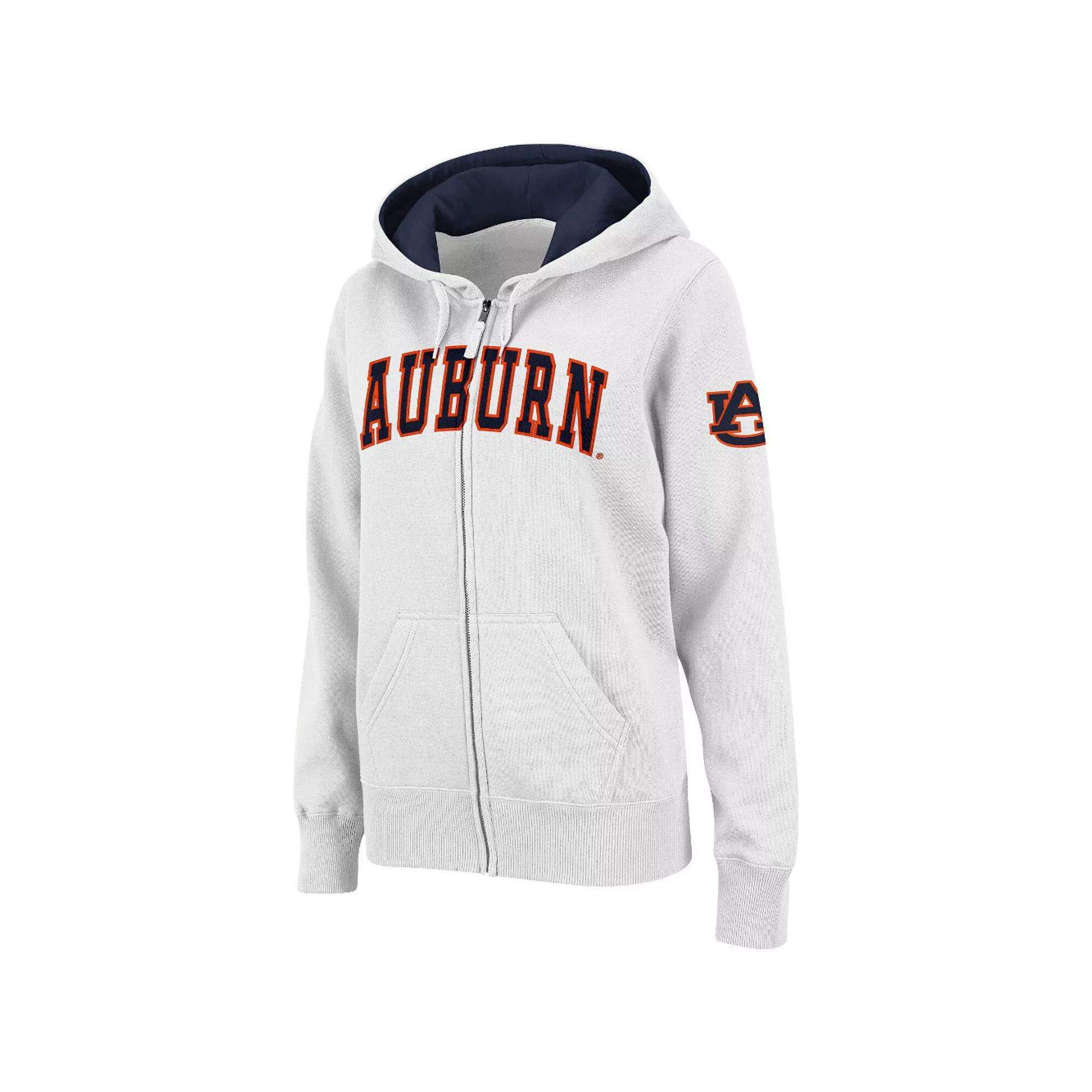 Women's Stadium Athletic White Auburn Tigers Arched Name Full-Zip Hoodie, Size: Large Product Image