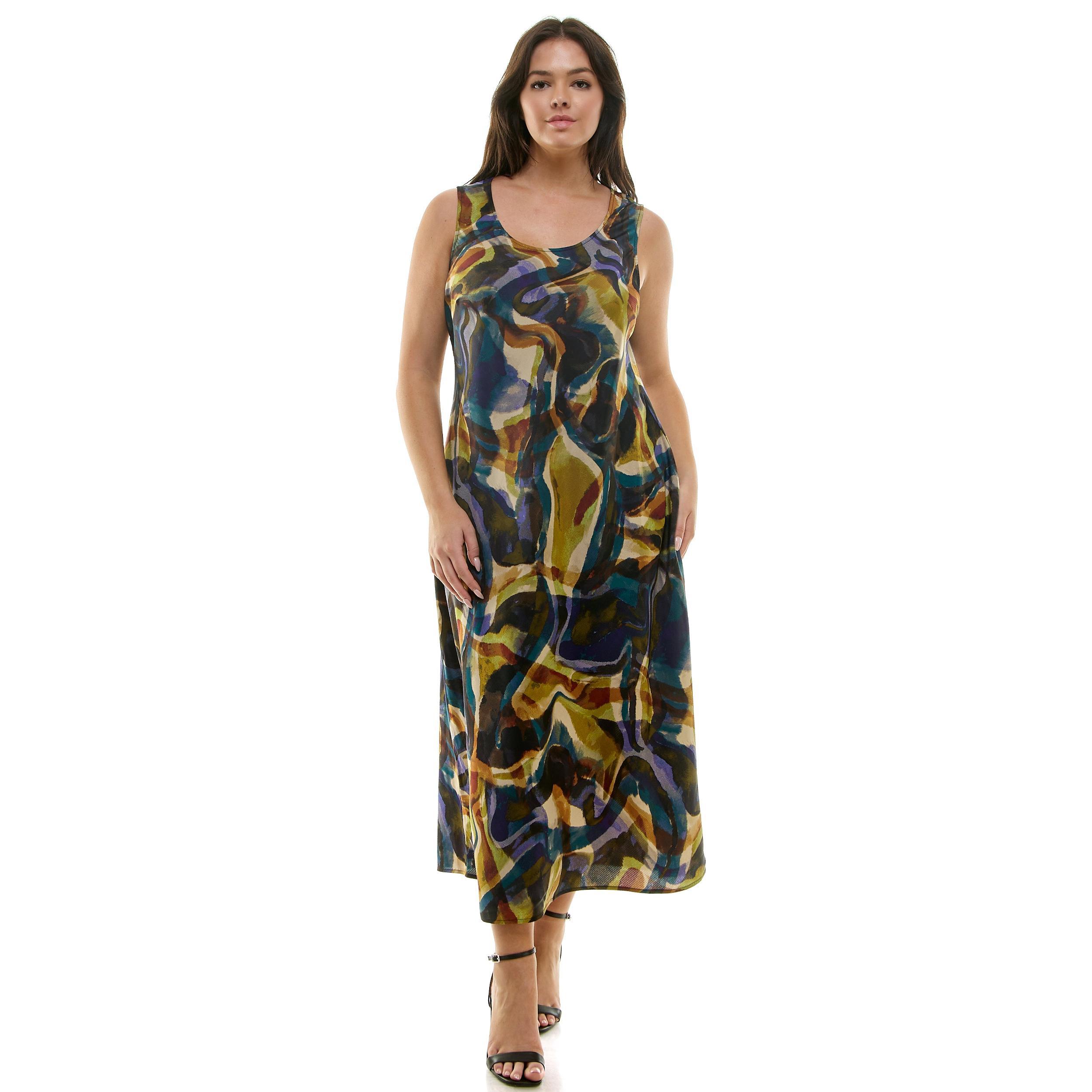 Swirl Sleeveless Midi Dress - Plus Product Image