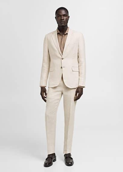 100% linen slim-fit suit blazer - Men | MANGO USA Product Image