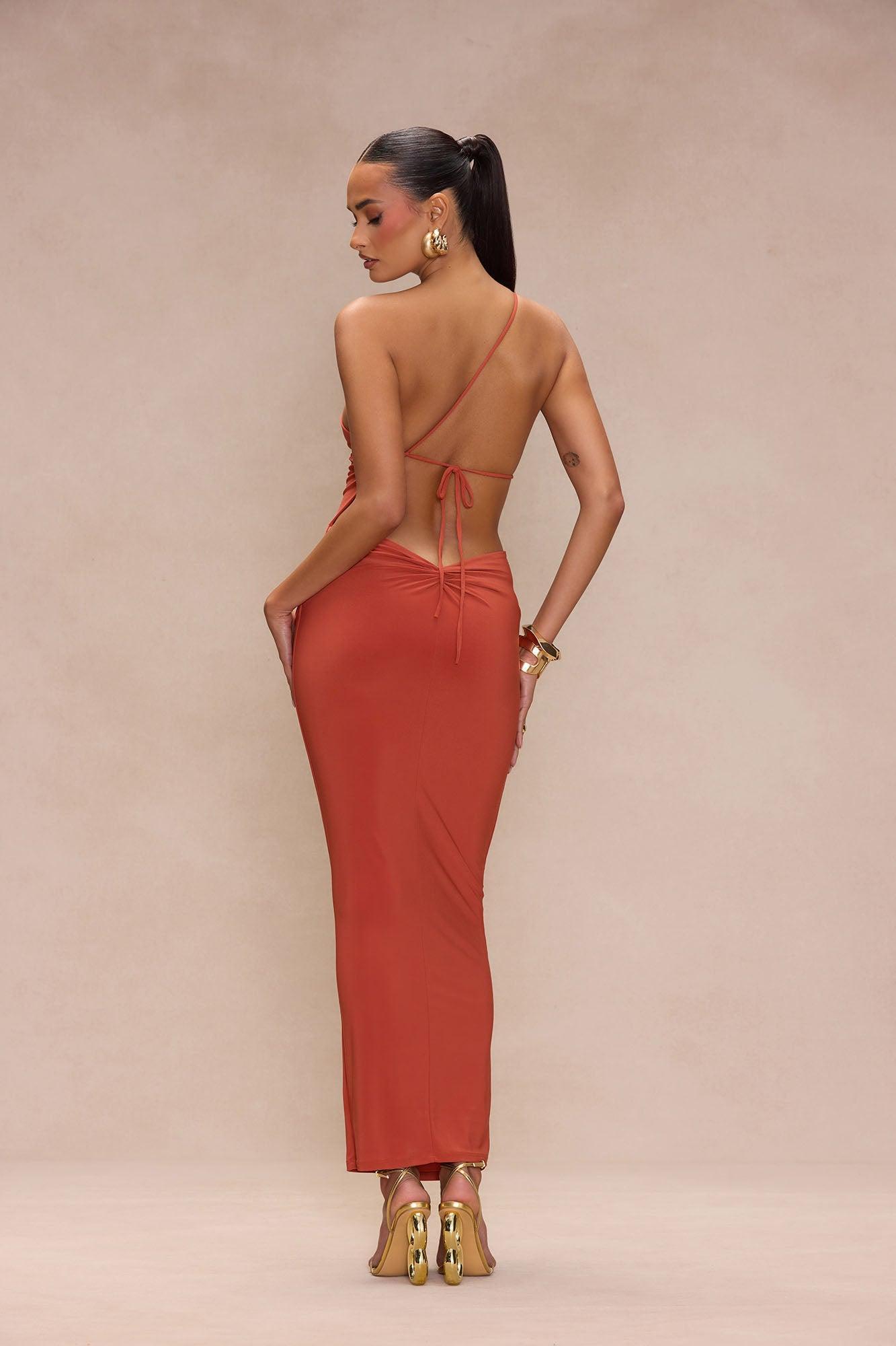 Rae Backless Maxi Dress - Rust Product Image