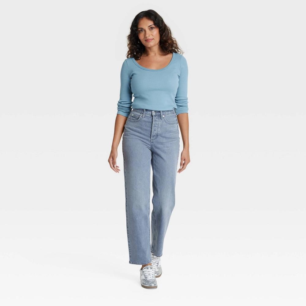 Womens High-Rise Straight Ankle Jeans - Universal Thread Gray 0 Product Image