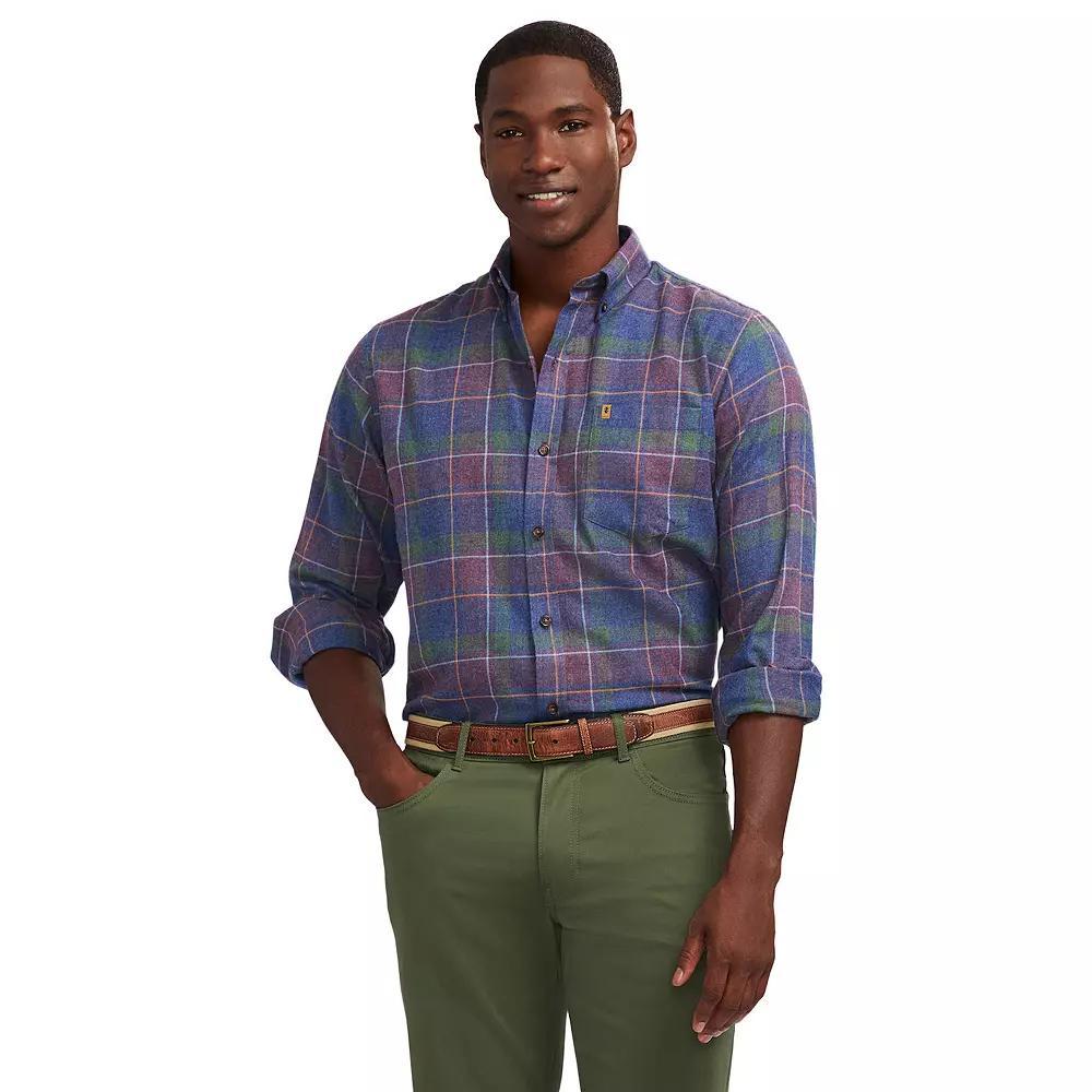 Men's IZOD Stratton Flannel Long Sleeve Button Down Shirt, Size: Small, Bijou Blue Purple Product Image