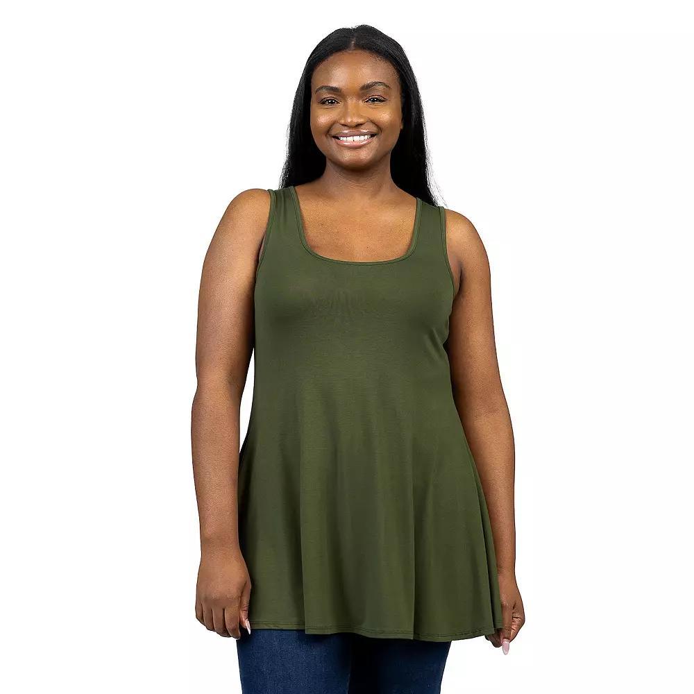 Plus Size 24Seven Comfort Apparel Sleeveless Tunic Tank Top, Womens Product Image