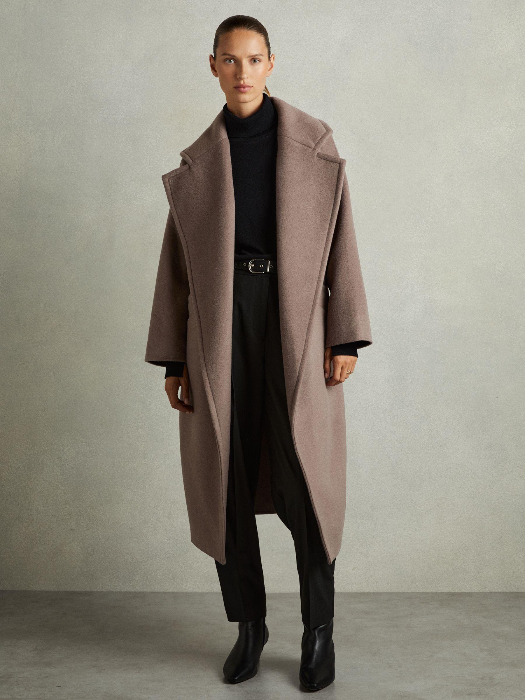 Petite Wool-Blend Blindseam Coat in Mink Neutral Product Image