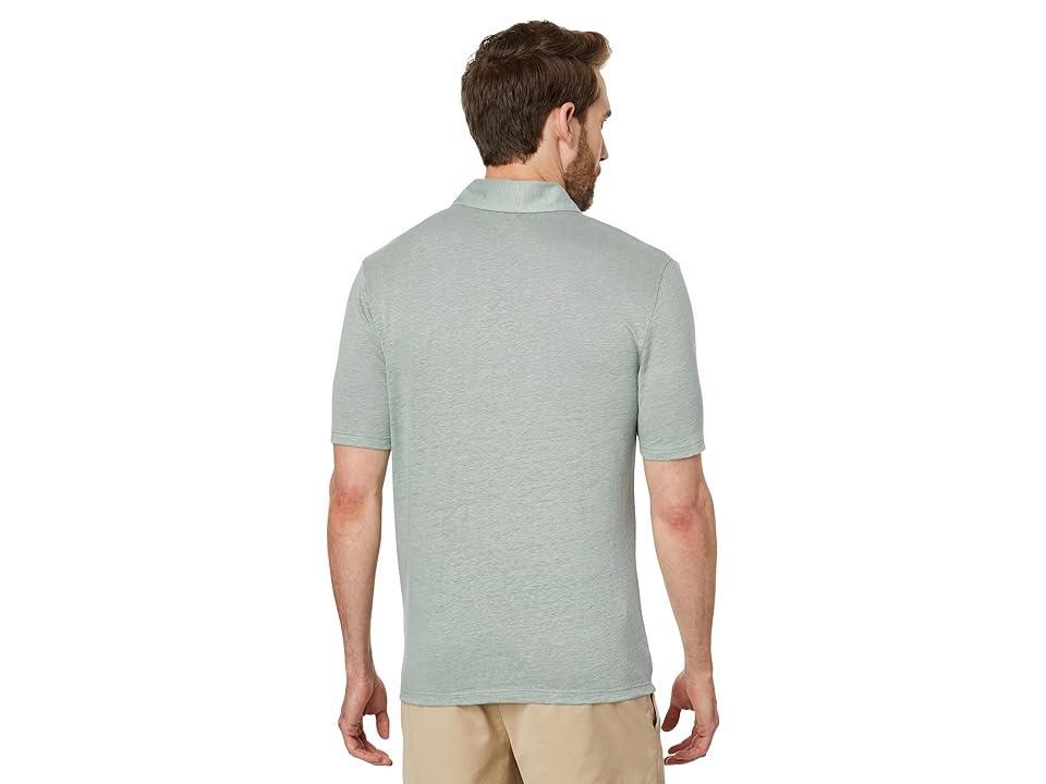 Vince Linen Short Sleeve Polo (Ceramic ) Men's Short Sleeve Knit Product Image