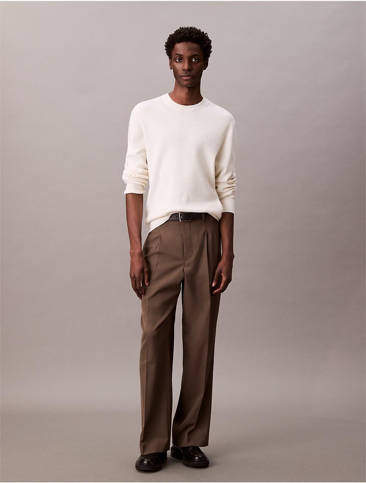 Calvin Klein Mens Textured Relaxed Sweater - Blue Product Image