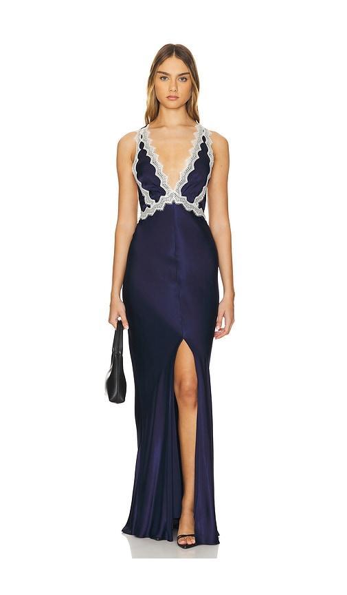 MAXI ABITO IN PIZZO INCROCIATO SUL DAVANTI CAMILLE Product Image
