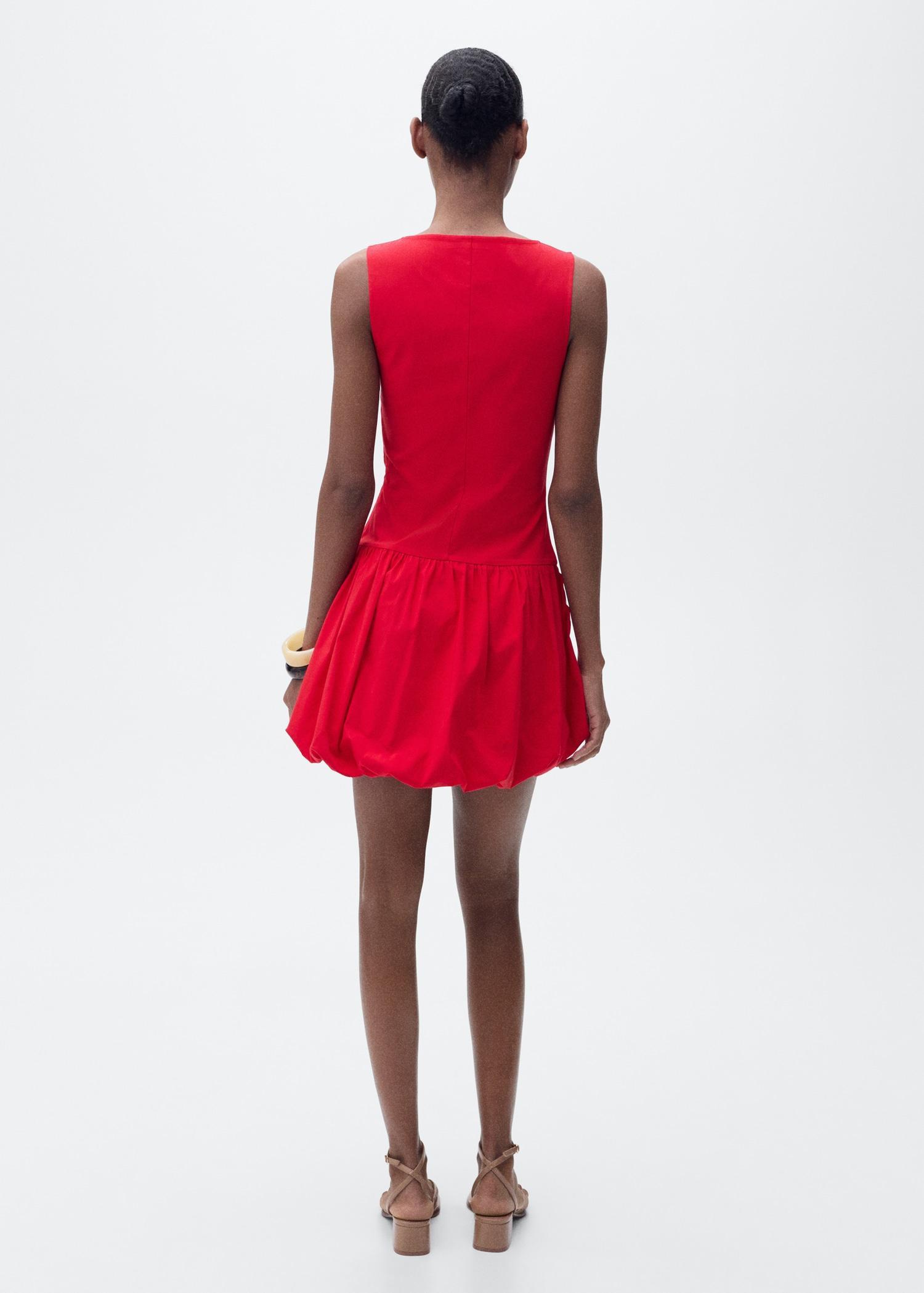 Short balloon dress - Women | MANGO USA Product Image