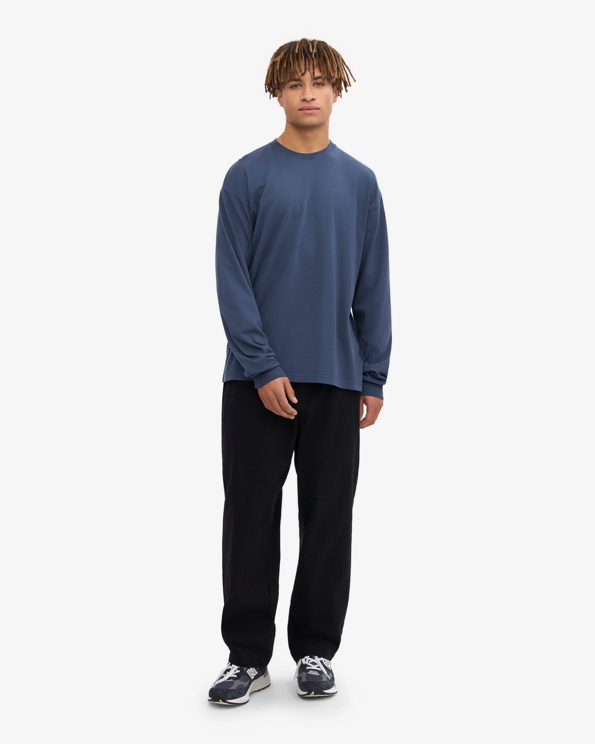 Oversized Organic LS T-Shirt - Marine Blue Product Image