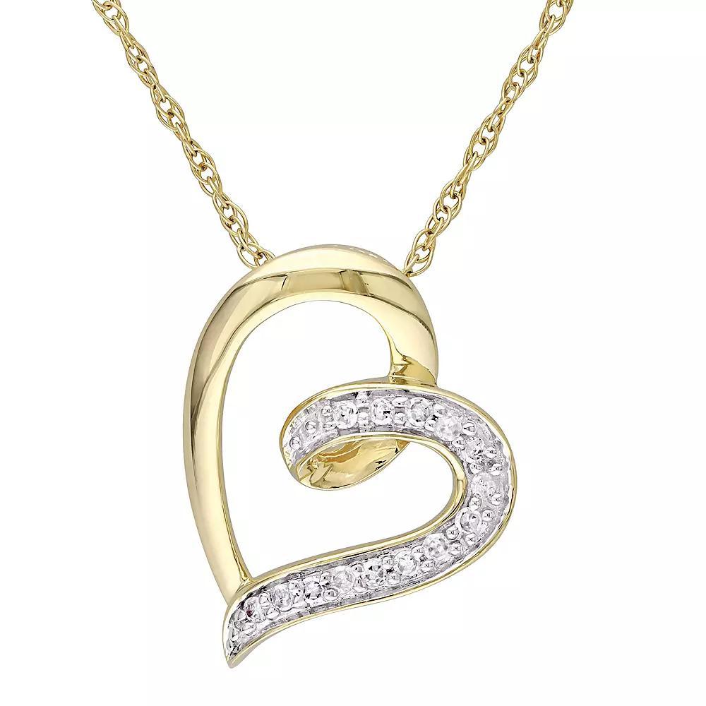 Stella Grace 10k White Gold Diamond Accent Open Heart Pendant Necklace, Women's, Size: 17", 10k Whgold Product Image