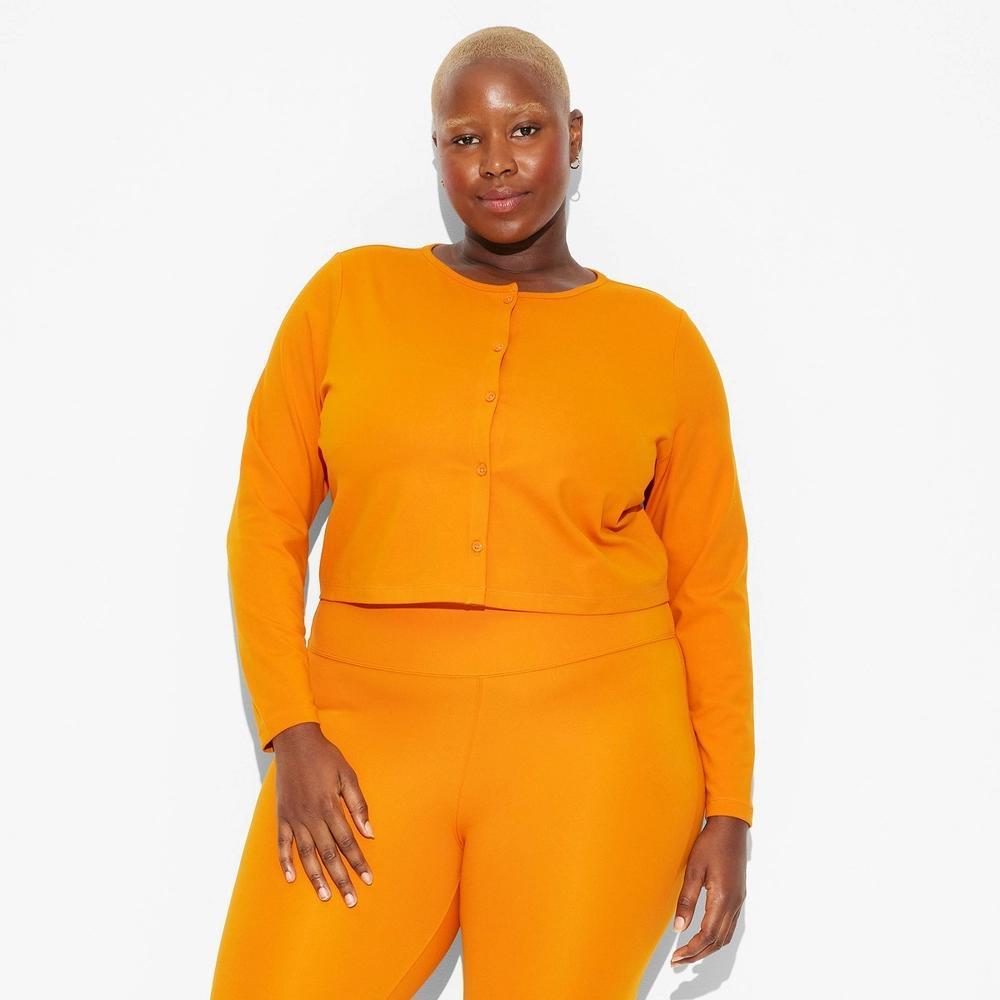 Womens Game Day Cardigan - Wild Fable Dark Orange XXL Product Image