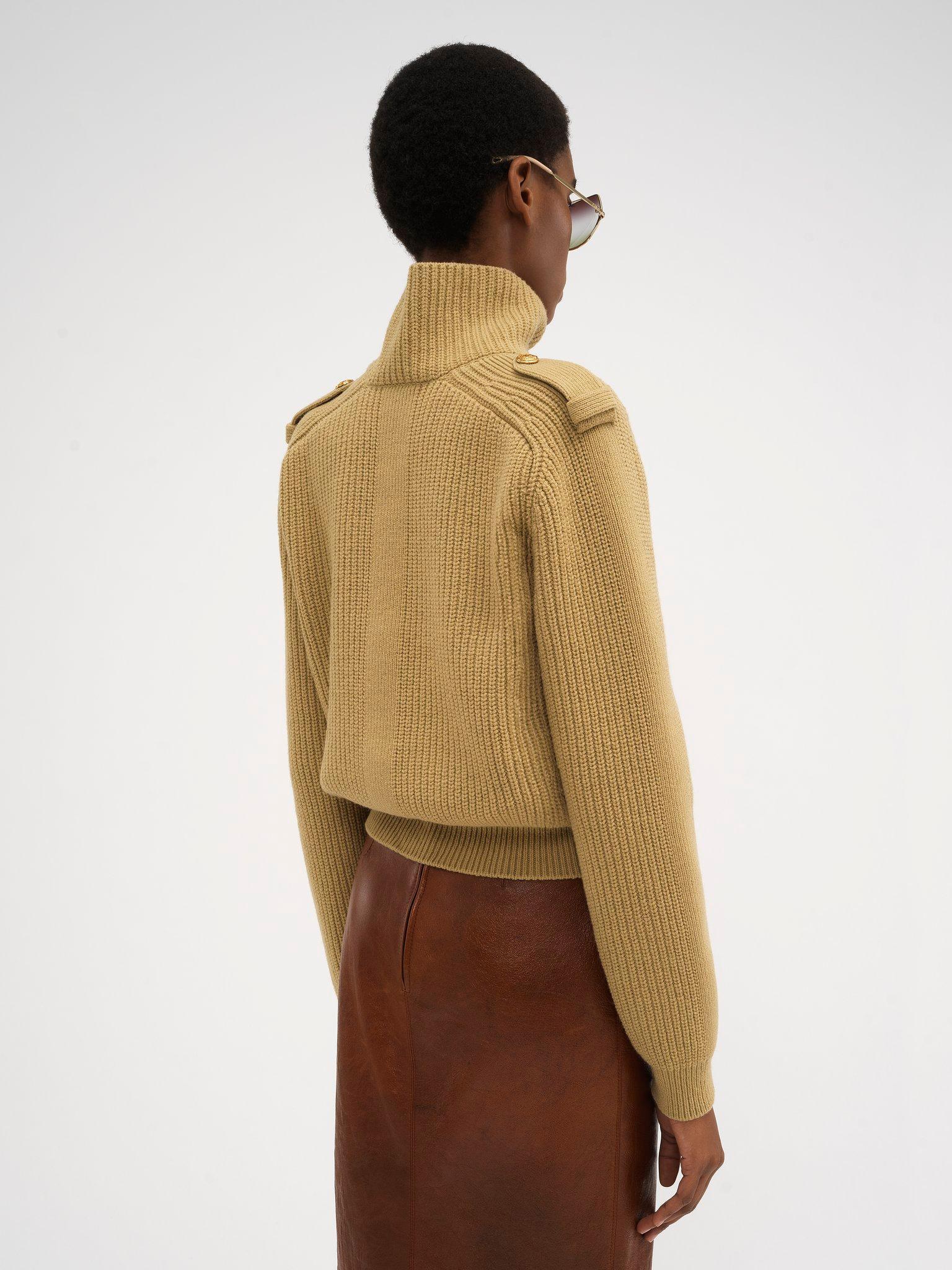 Mock-neck sweater in wool & cashmere Product Image