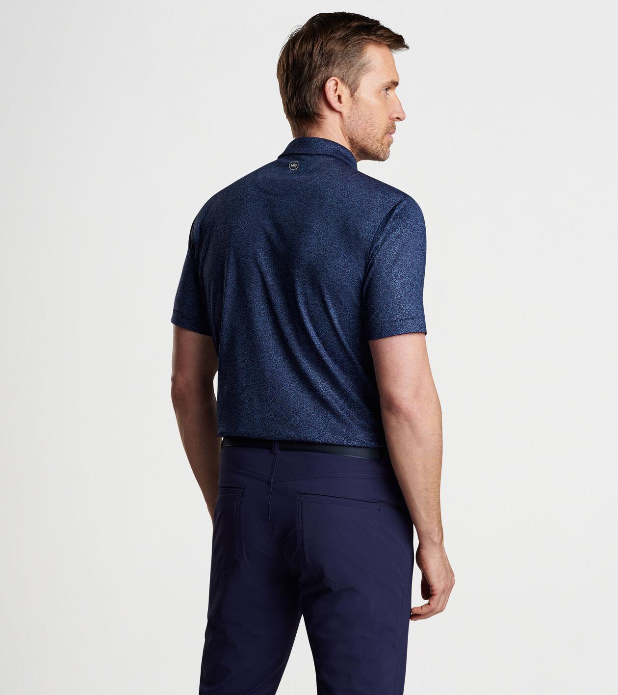 Peter Millar Mens Barnes Knit Polo | Color: Navy | Size: L Product Image