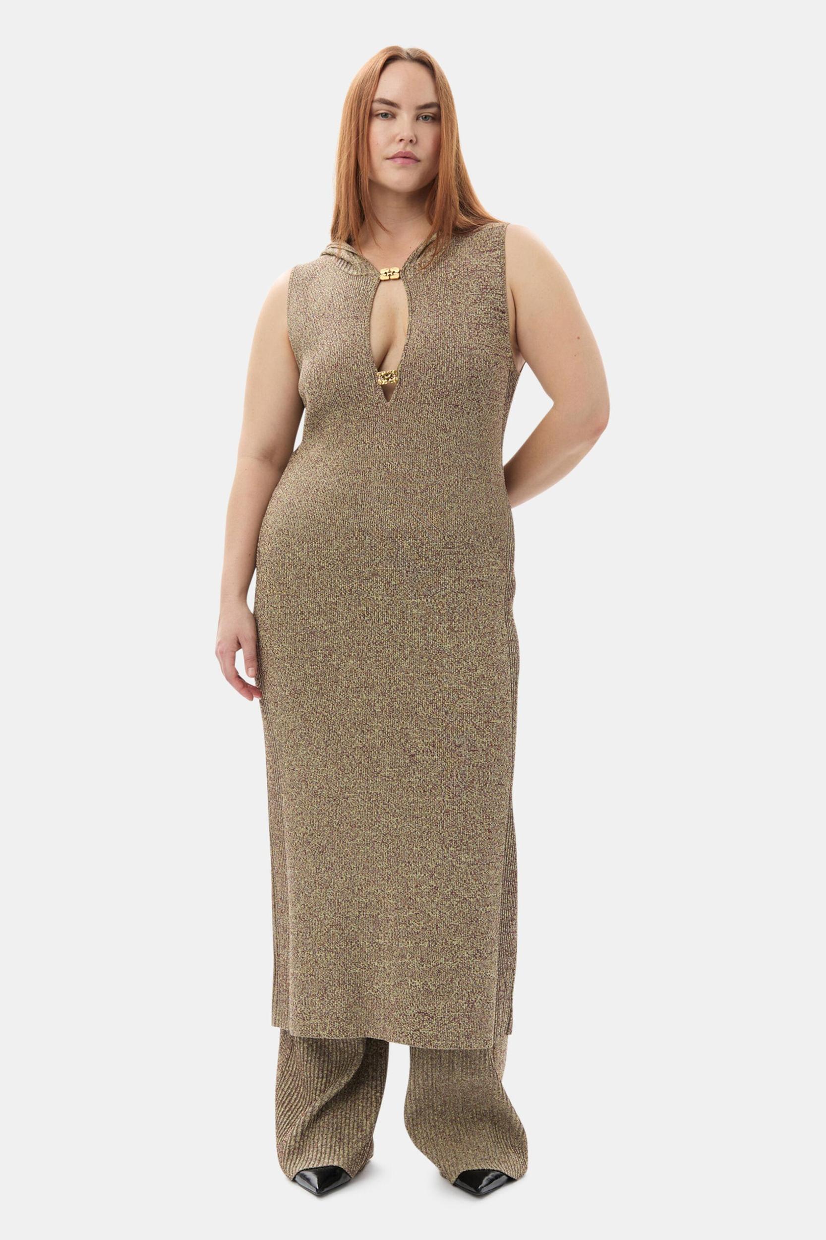GANNI x Paloma Elsesser Melange Rib Straight Trousers Product Image