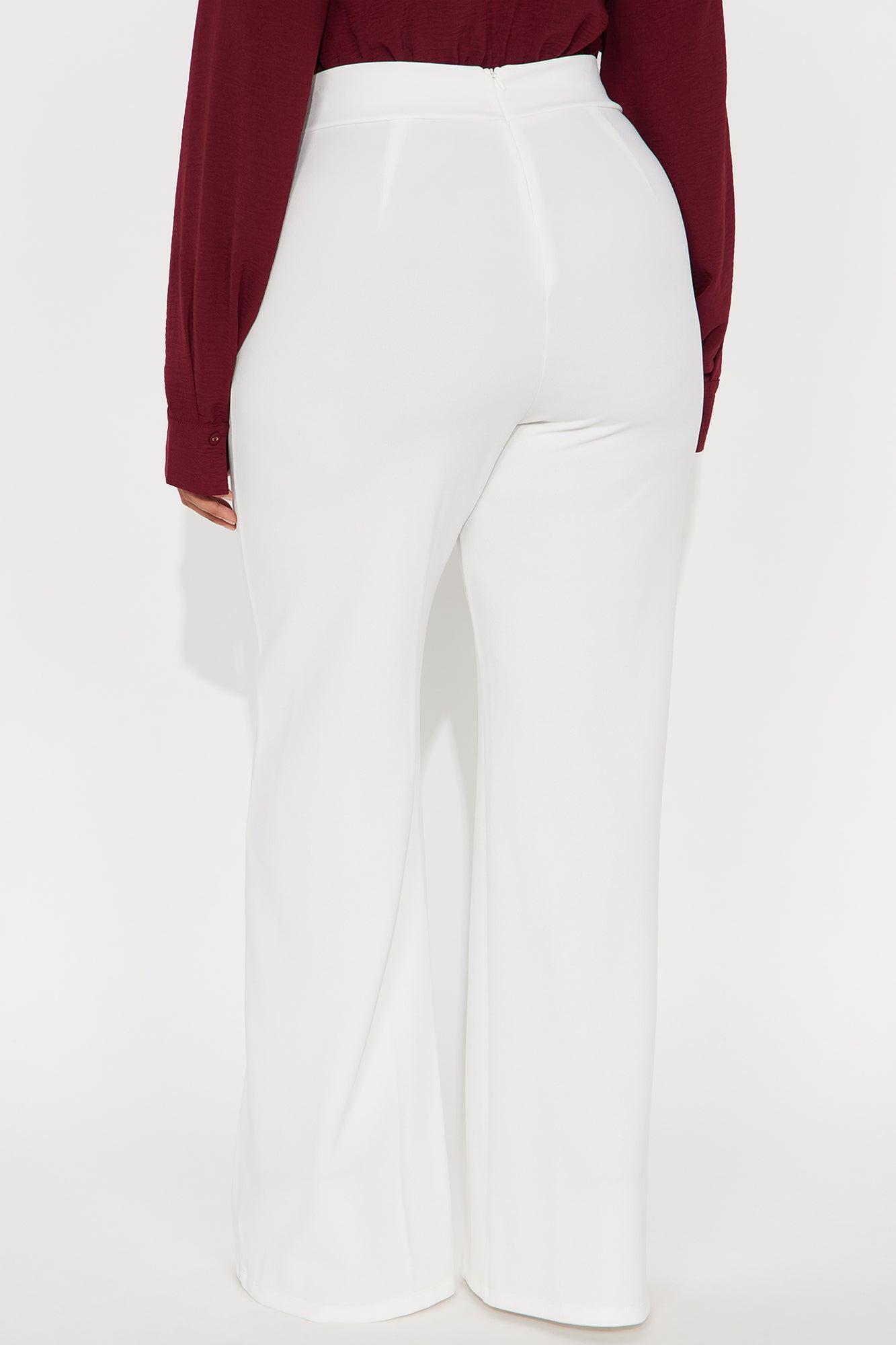 Victoria High Waisted Dress Pants - Ivory Product Image