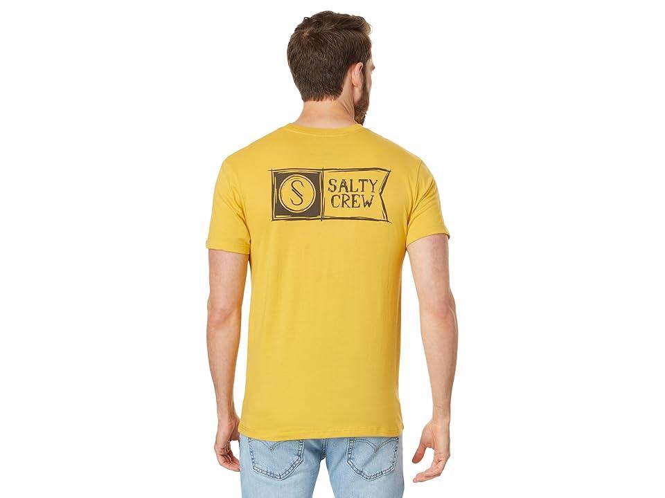 Salty Crew Sketchy Alpha Premium Short Sleeve Tee (Mustard) Men's T Shirt Product Image