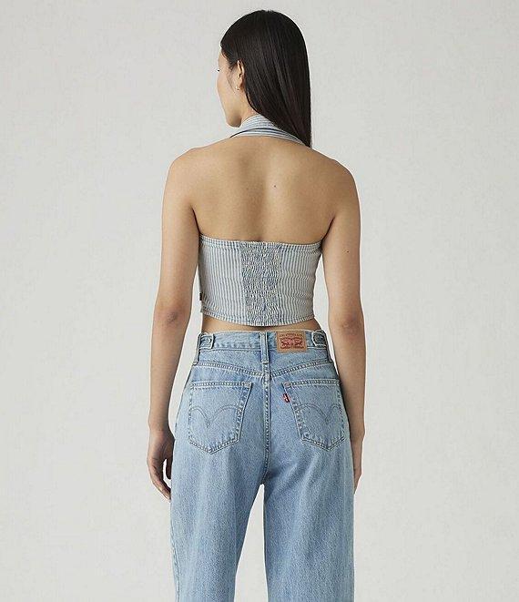 Levi's® Striped Corset Denim Halter Top Product Image