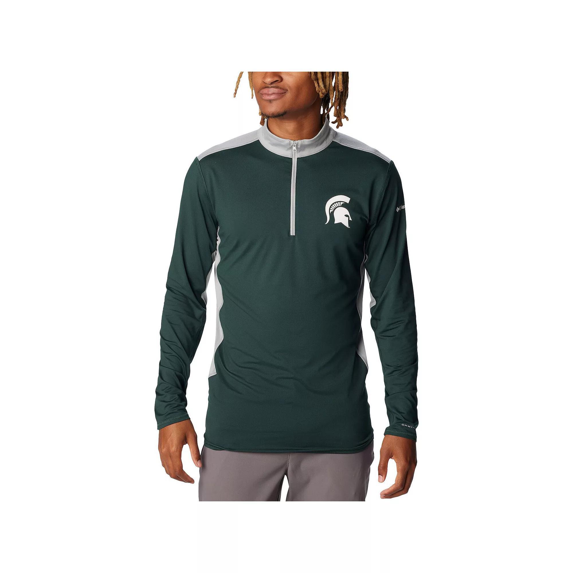 Men's Columbia Green Michigan State Spartans Tech Trail™ Omni-Shade Quarter-Zip Top, Size: XL Product Image