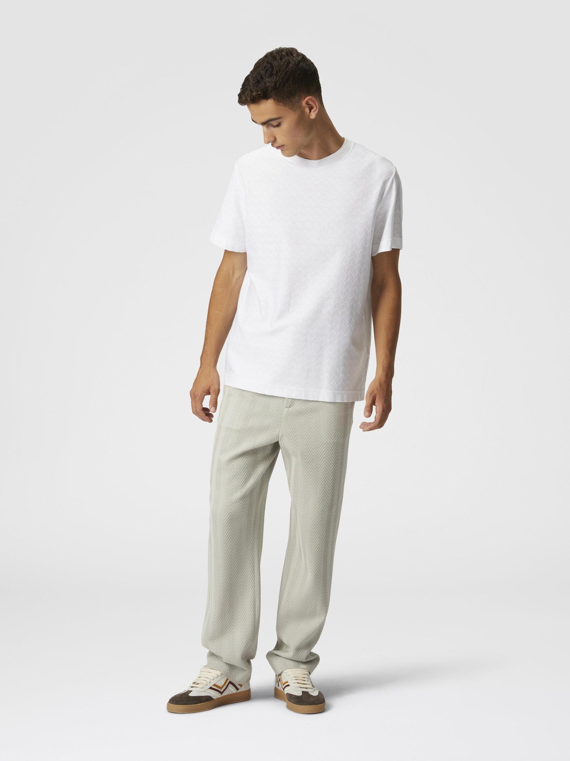 Classic cotton and viscose zigzag trousers Product Image