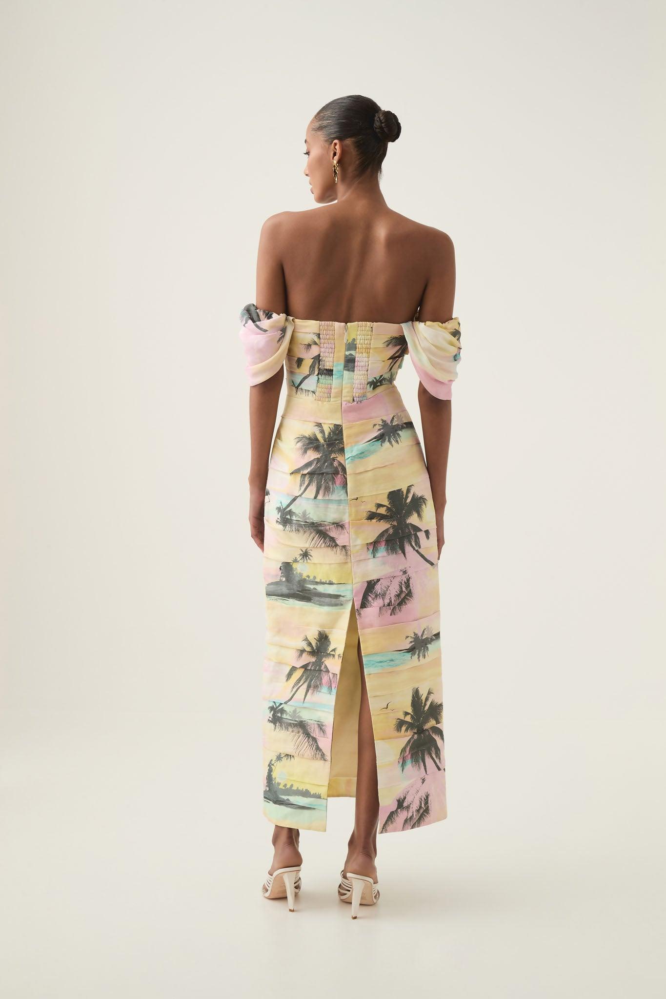 Zara Gathered Maxi Dress Product Image