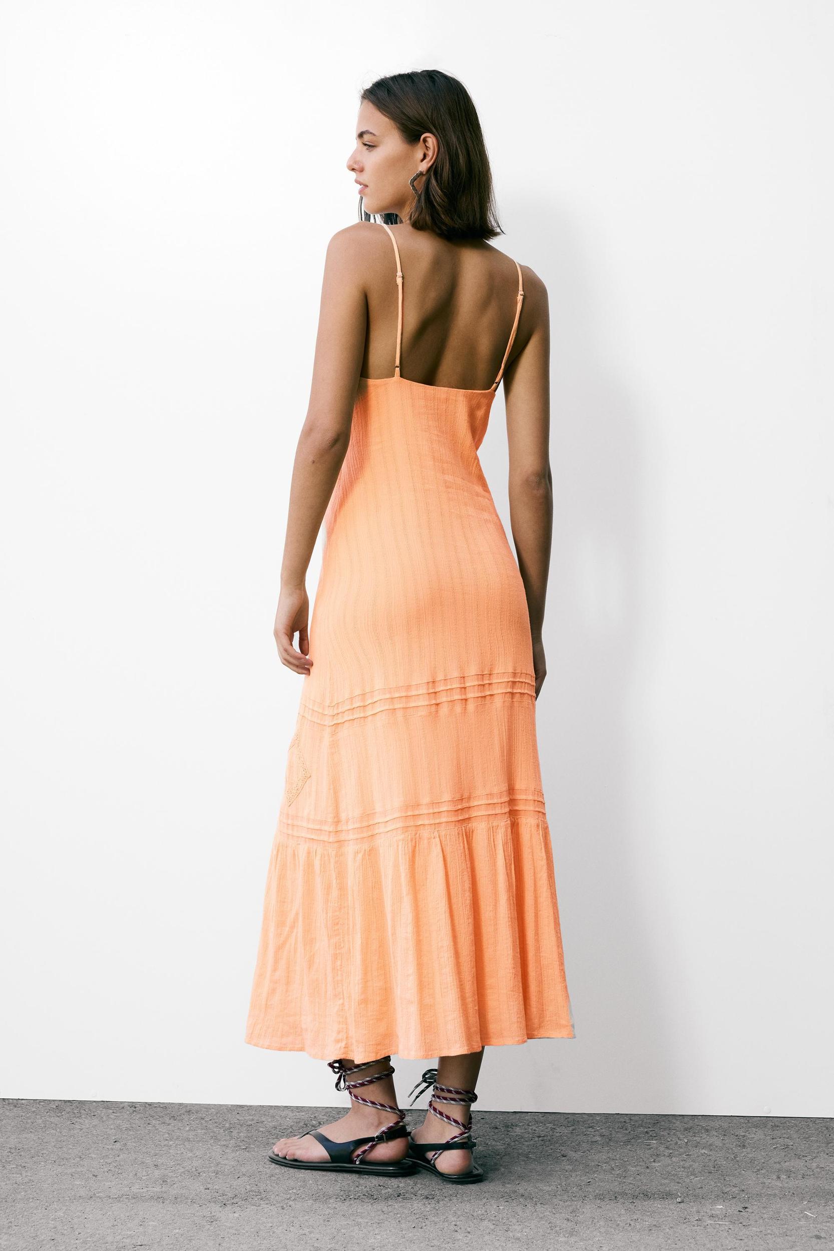 Long lace trim strappy dress Product Image