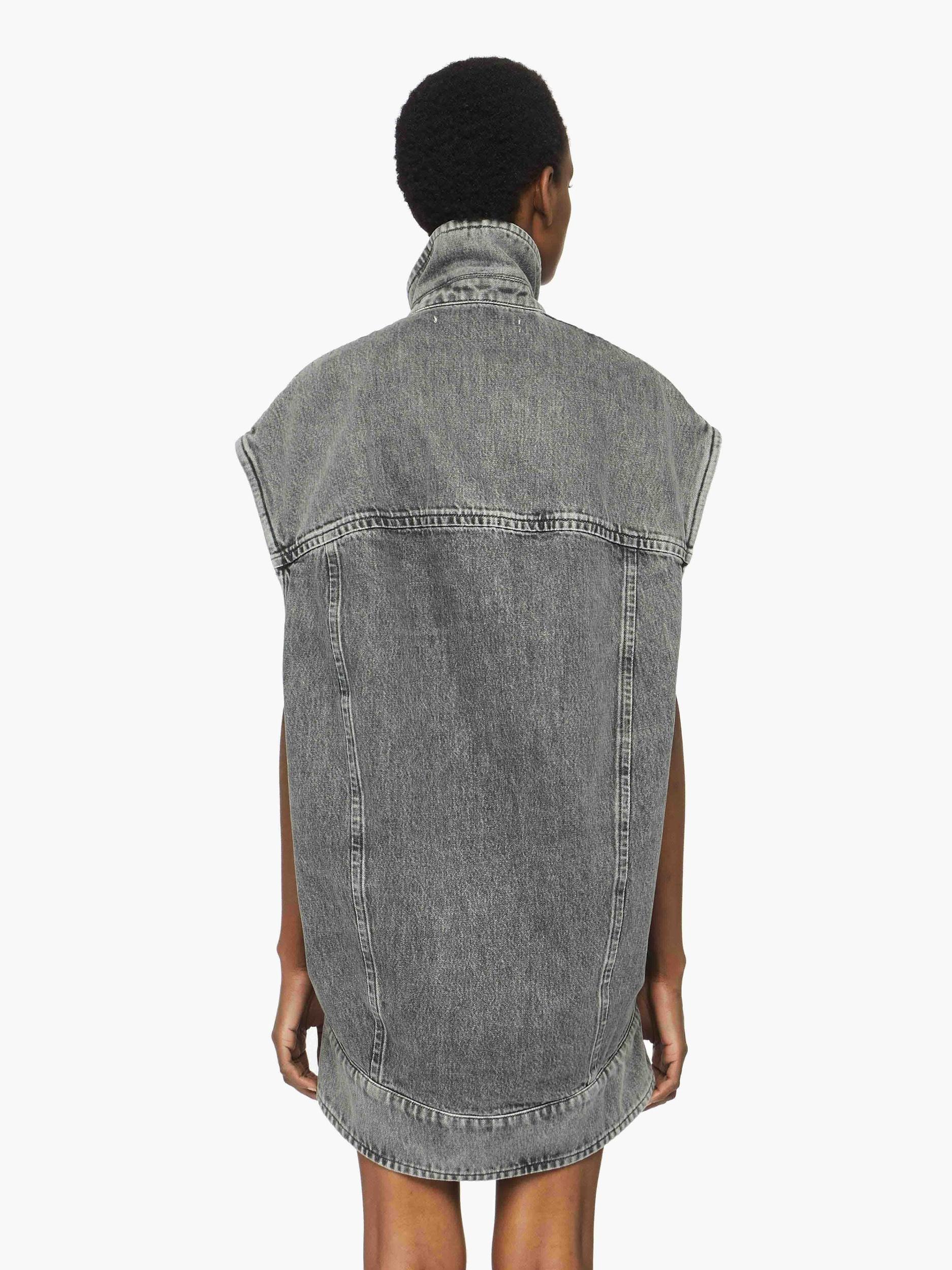 OVERSIZED SLEEVELESS HIGH NECK JACKET Product Image