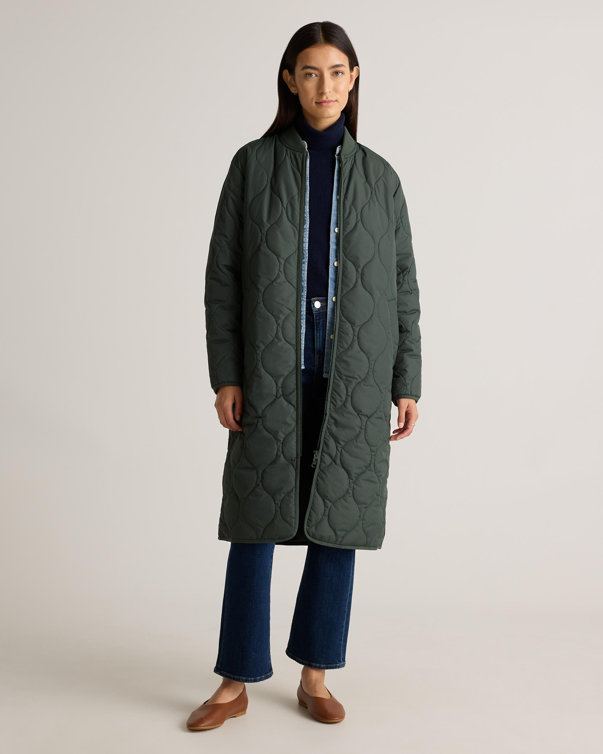 Quince | Women's Featherless Quilted Puffer Long Coat Recycled Polyester Product Image